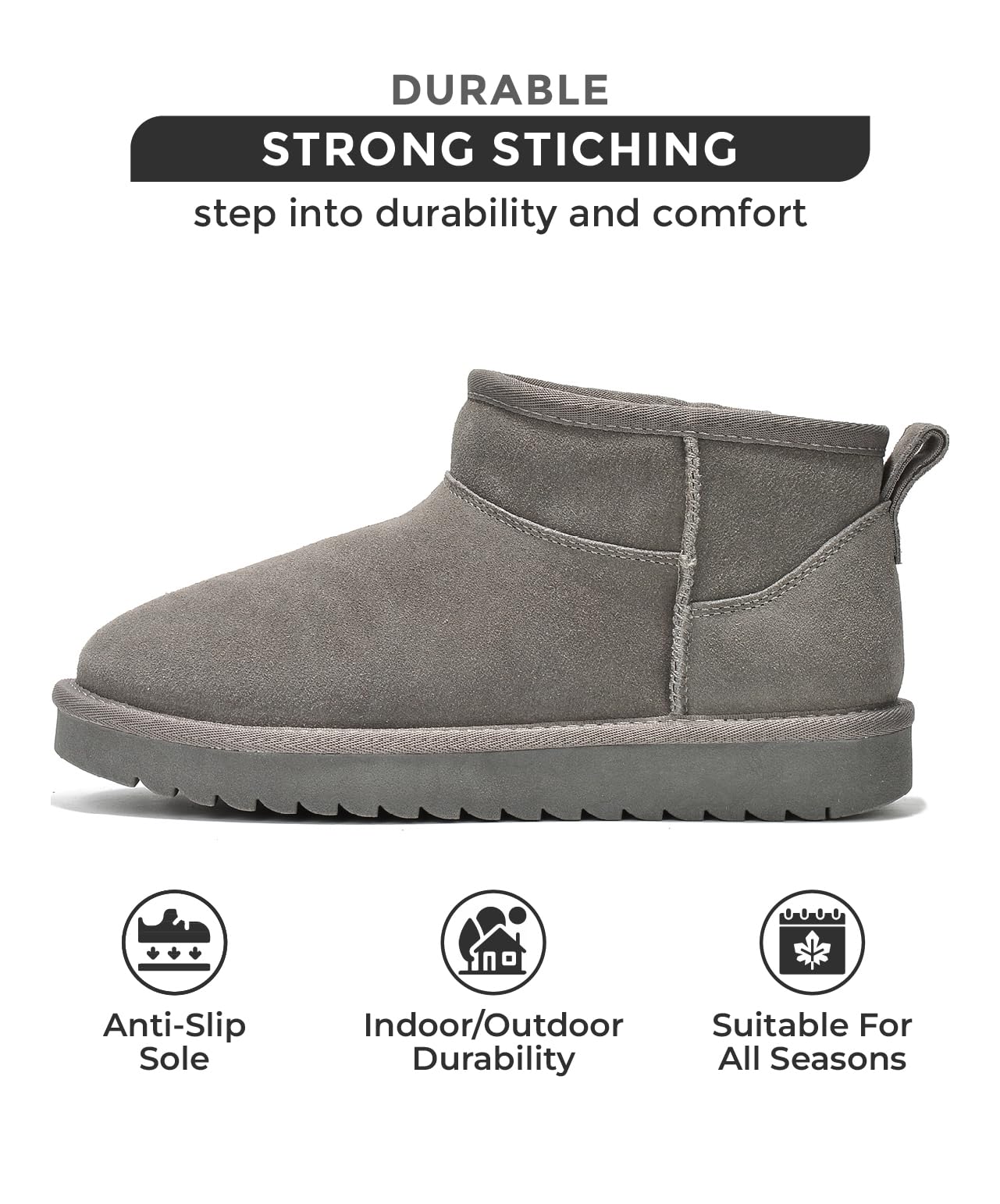 SIZE: 41 - Project Cloud Genuine Suede Snow Boots for Women - Water Resistant Winter Boots for Women - Memory Foam Insole Trending Shoes for Women - Comfortable Women's Ankle Boots (Hippy)