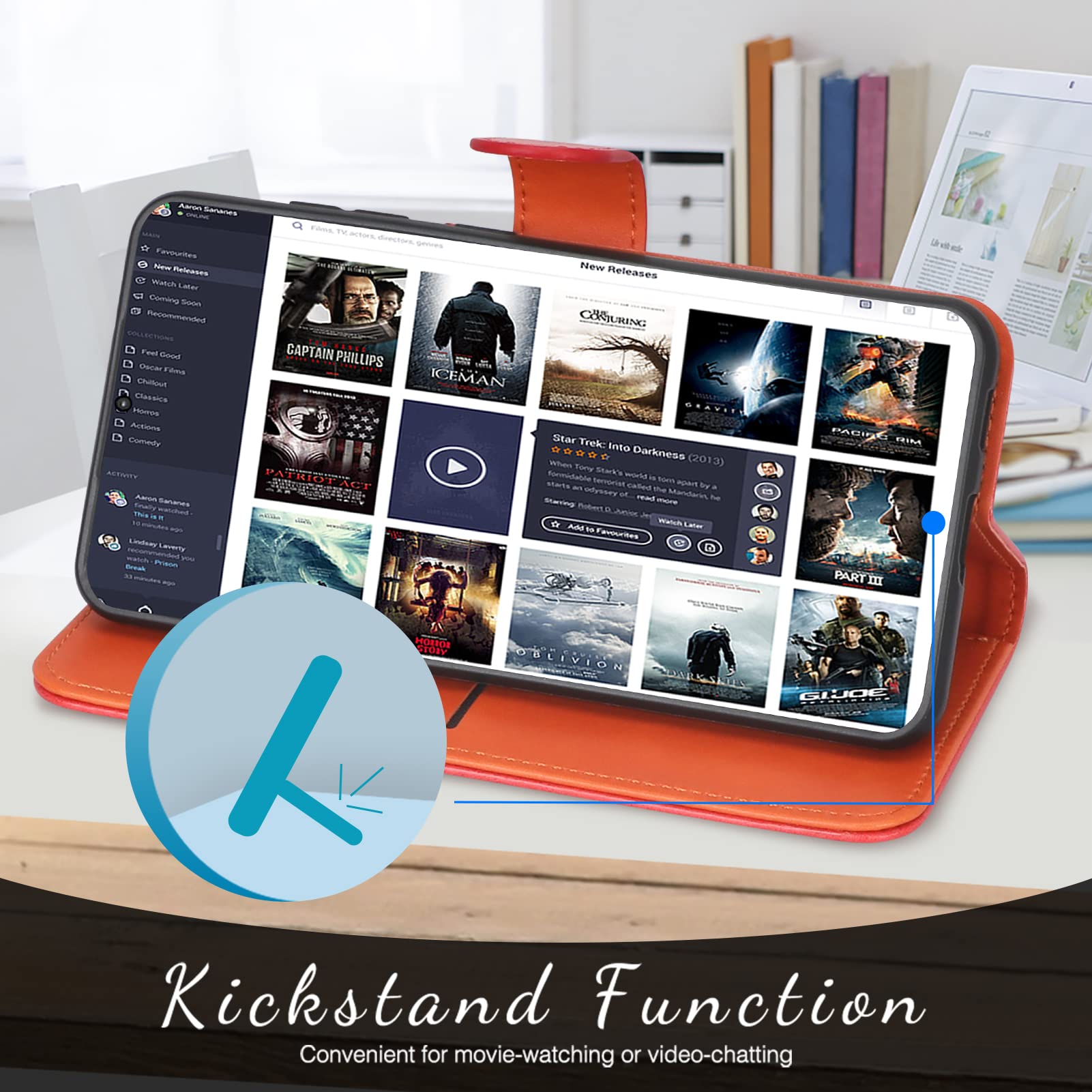 FYY Case for Samsung Galaxy S22 Plus 5G Wallet Case,Luxury PU Leather, Red - D