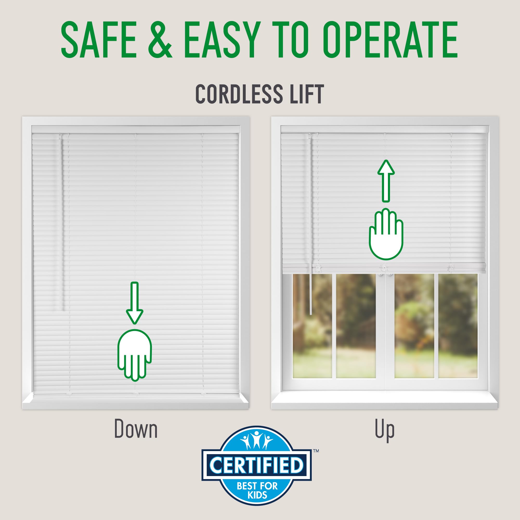 ستائر فينيل صغيرة لاسلكية من كاليكس إنتريرز، مقاس 2.5 سم، لون أبيض، عرض 77 سم × ارتفاع 152 سم