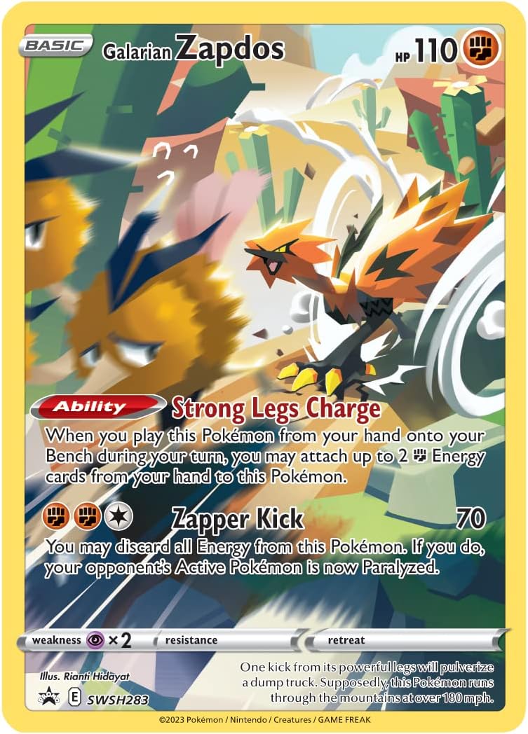 Pokemon TCG: Crown Zenith Tin – Galarian Zapdos (1 Foil Card & 5 Booster Packs)