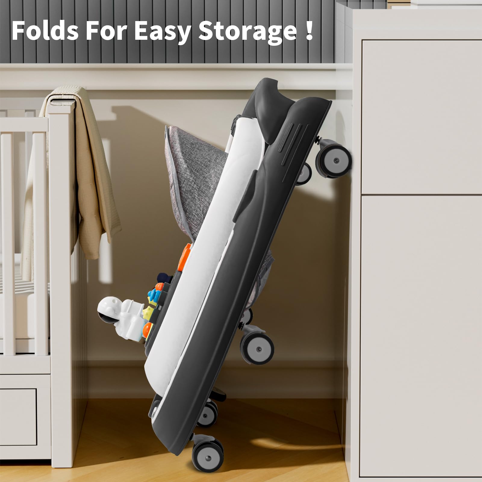 Baby Walker, 3-in-1 Foldable Baby Walker for Baby Boys and Baby Girls, 6-24 Months - D