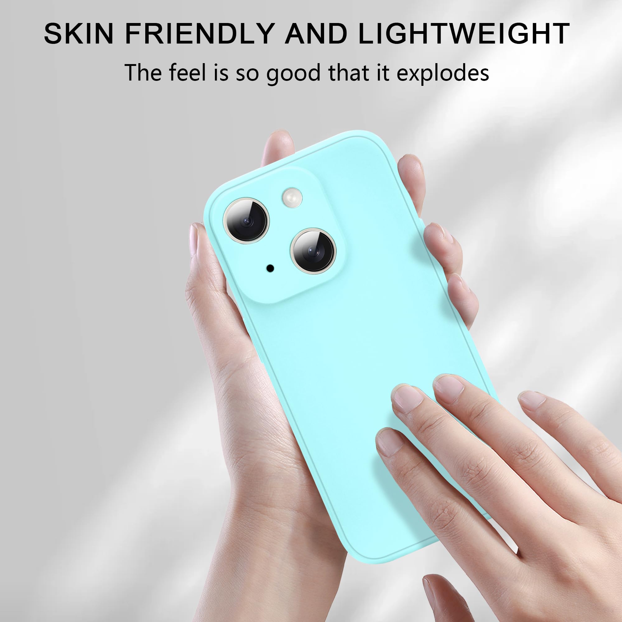 AmoraAqua iPhone 14, Soft Scratch Resistant Liquid Silicone