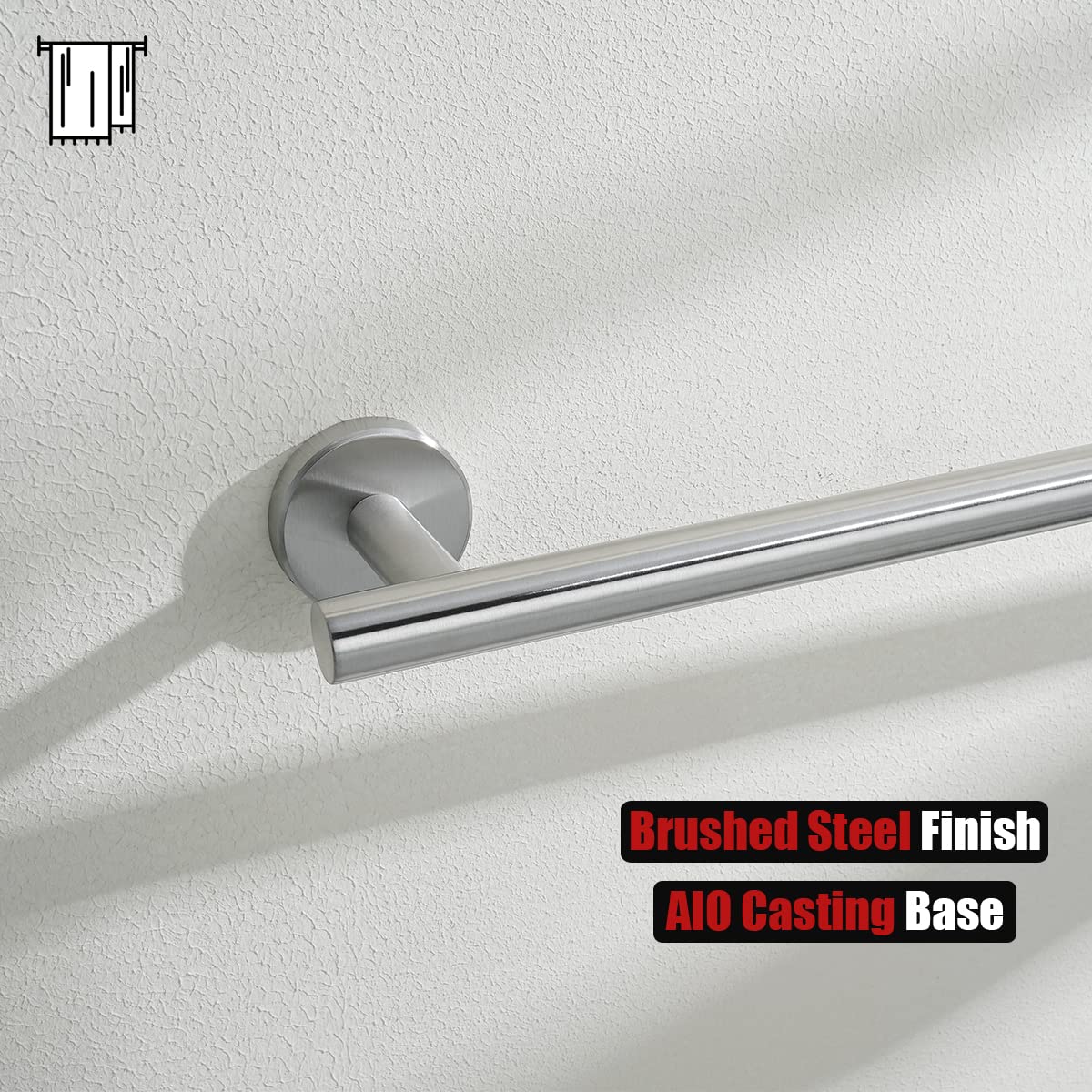 JQK Bath Towel Bar, 30 Inch 304 Stainless Steel Thicken 0.8mm Single Towel Rack for Bathroom, Towel Holder (Brushed Finished) Wall Mount, 32.91 in Total Length, TB110L30-BN