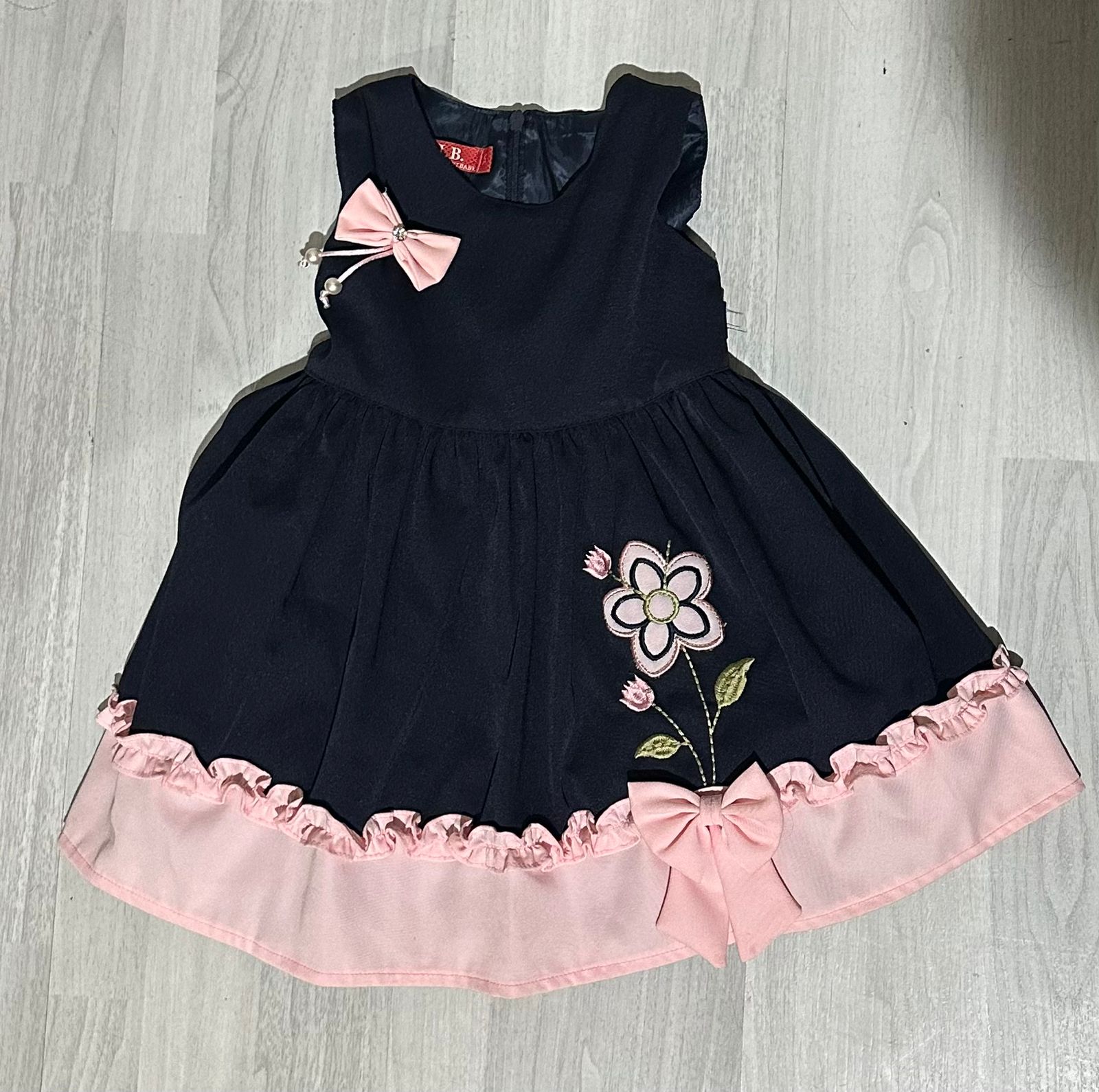 VIB toddler dress Navy blue pink