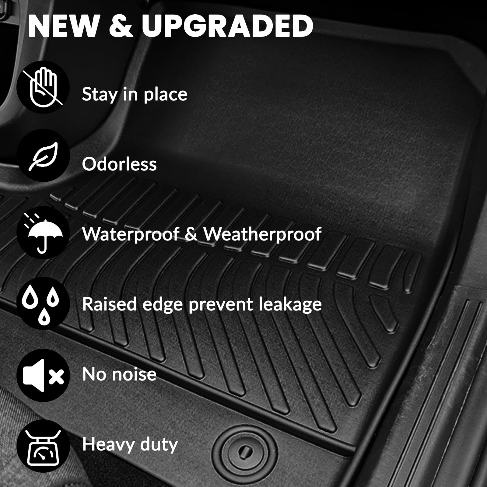 Auxko All Weather Cargo Liner Fit for Mazda CX-50 2023 2024 2025 Not for Hybrid TPE Rubber Trunk Mat CX50 Accessories All Season Guard Odorless Anti-Slip Cargo Mat Black