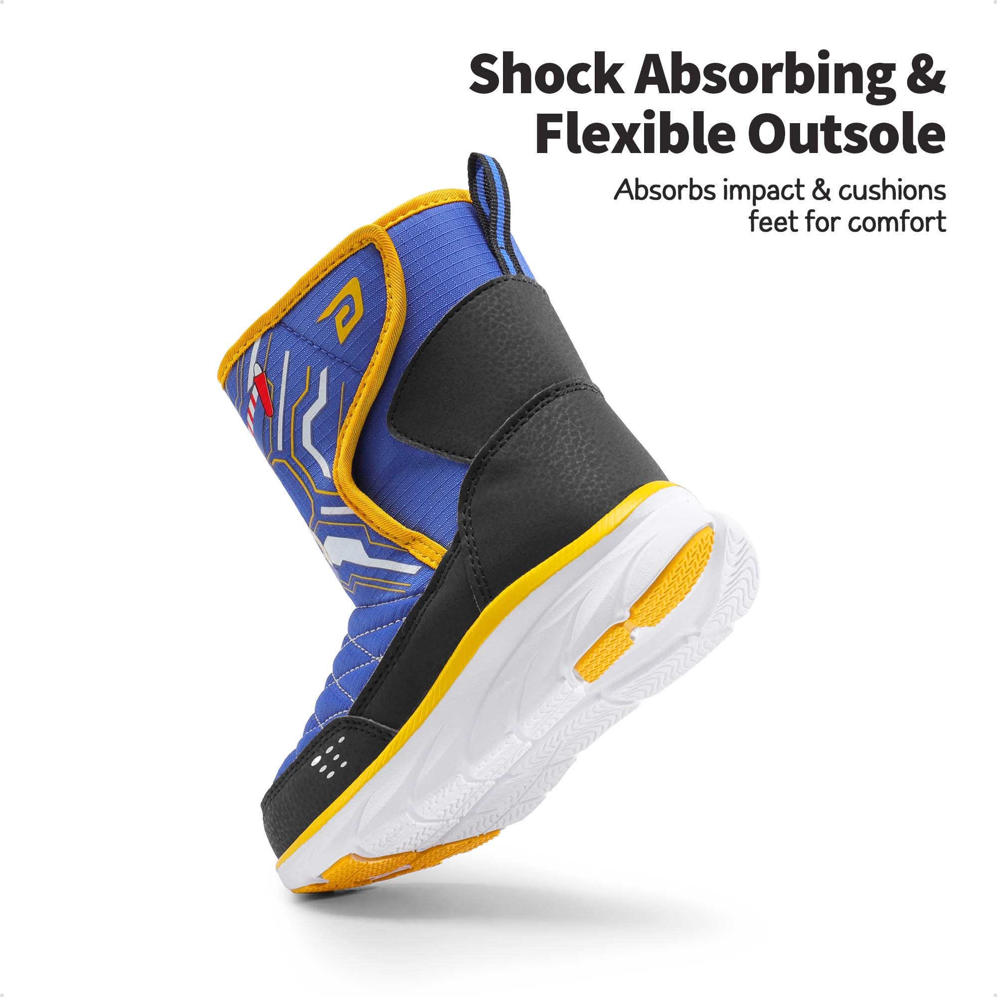 DREAM PAIRS Boys Girls Toddler Snow Boots Faux Fur Lined Mid Calf Little Kids Winter Shoes SDSB2308K Size 6 Toddler ROYAL BLUE ORANGE SIZE 25