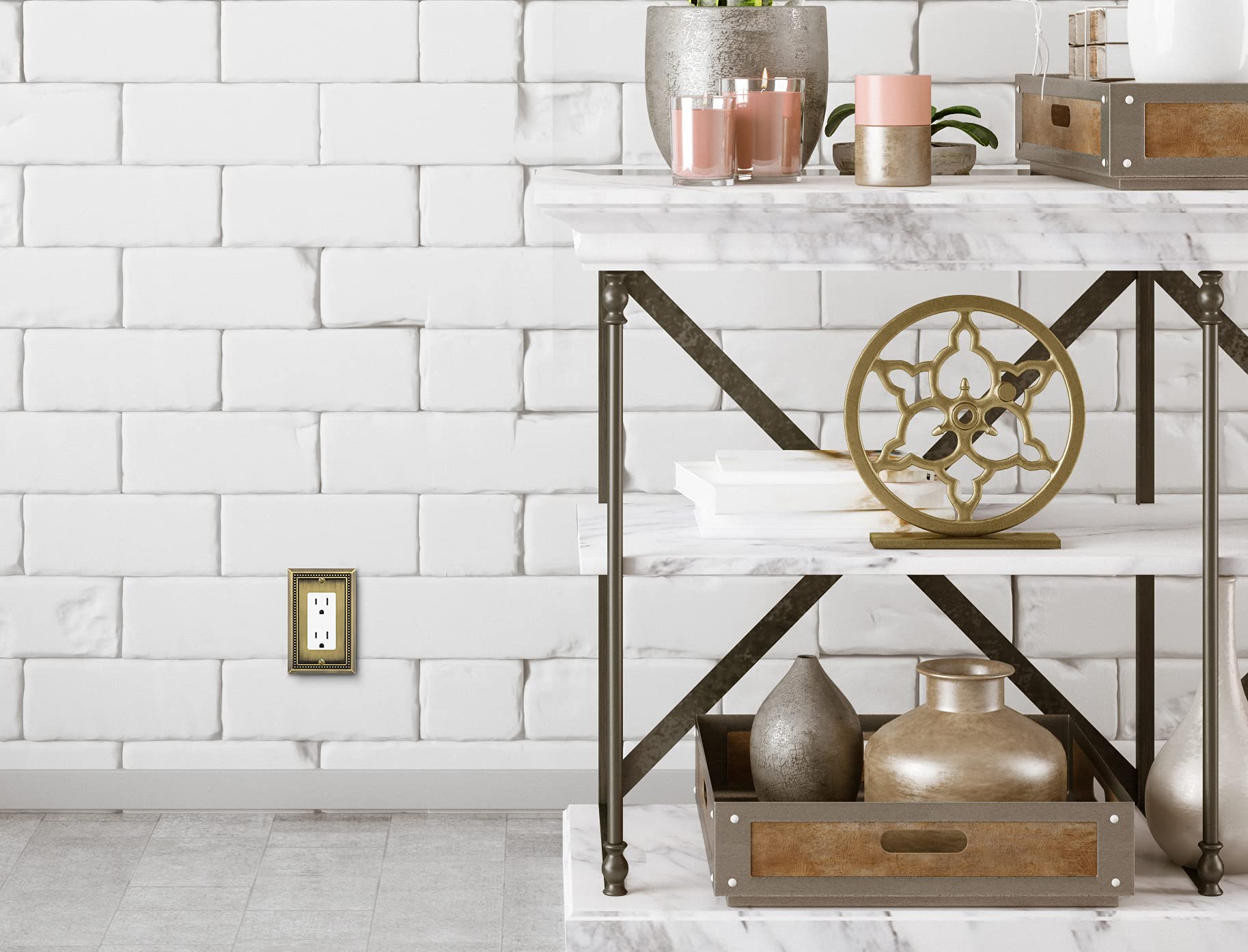 Henne Bery Sunken Pearls Decorative Wall Plate Switch Plate Outlet Cover