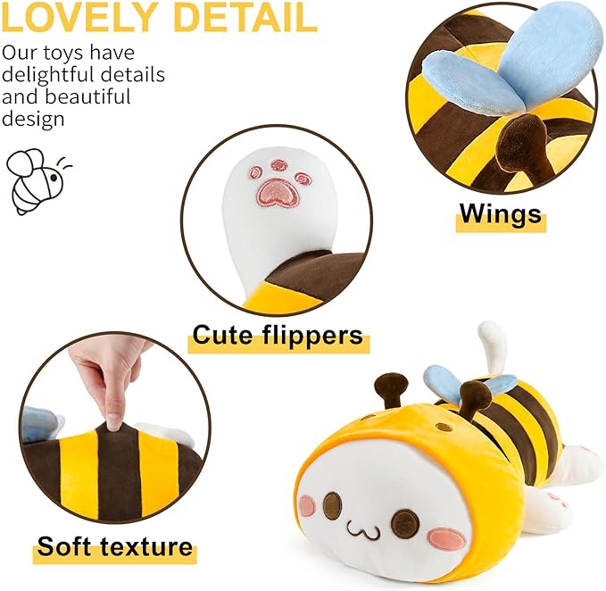 Onsoyours Cute Bee Plush Toy Stuffed Animal