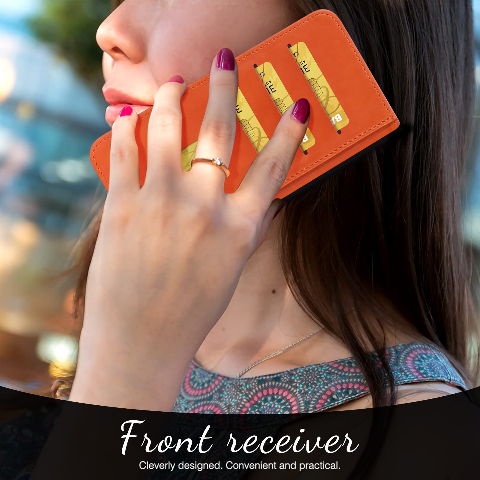 FYY Case for Samsung Galaxy S22 Plus 5G Wallet Case,Luxury PU Leather, Red - D