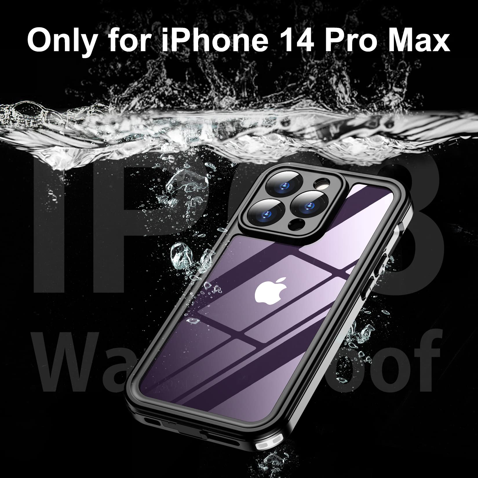 Temdan [Real 360 for iPhone 14 Pro Max Case Built-in 9H Tempered Glass Camera Lens & Screen Protection