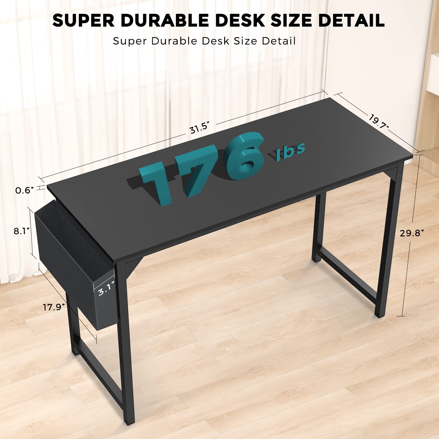 DUMOS Office Small Computer Desk Modern Simple Style/ Black