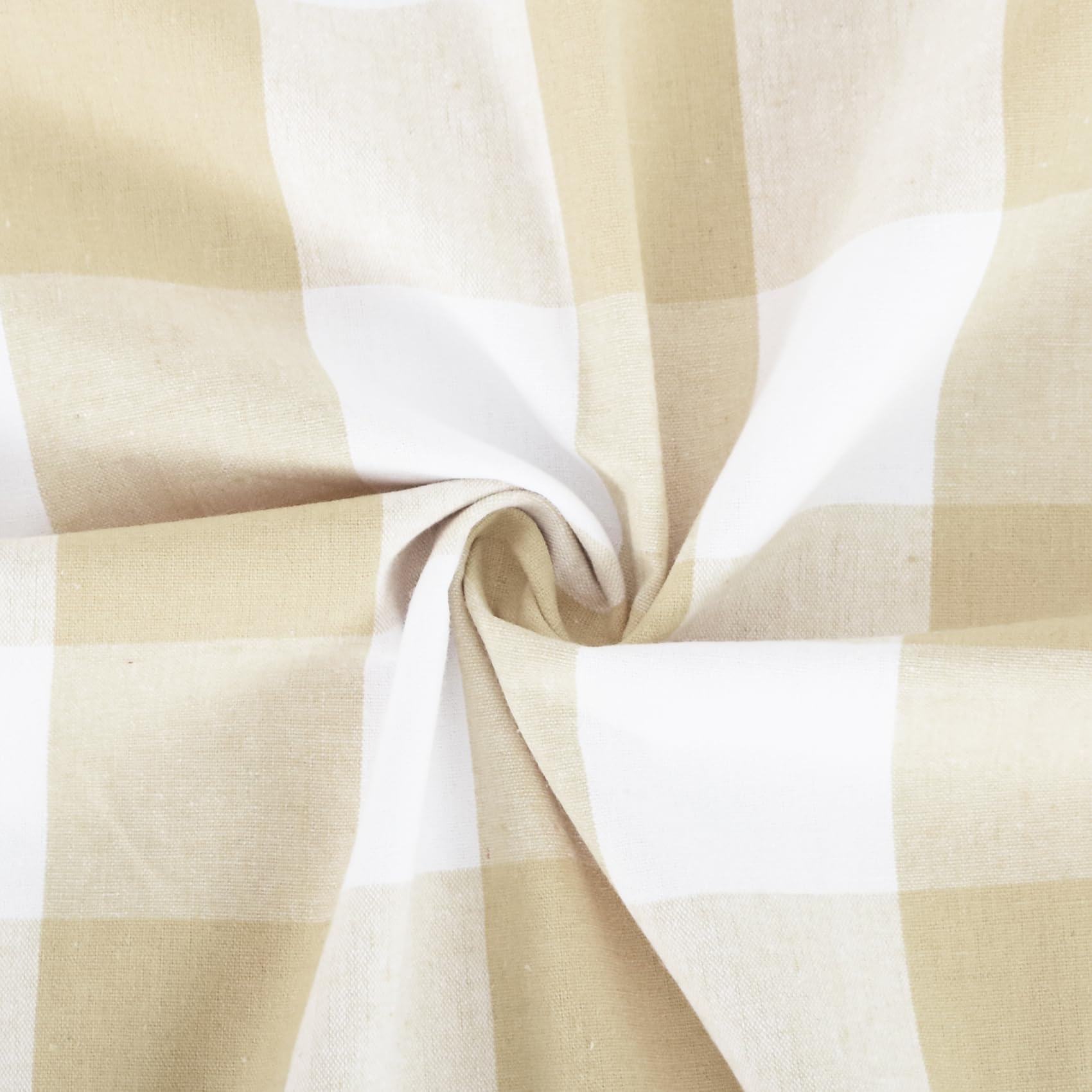ستائر قطنية من ناتوس ويفر بنقشة مربعات الجاموس بطول 213 سم للمطبخ وغرفة المعيشة وغرفة النوم، لون بيج
