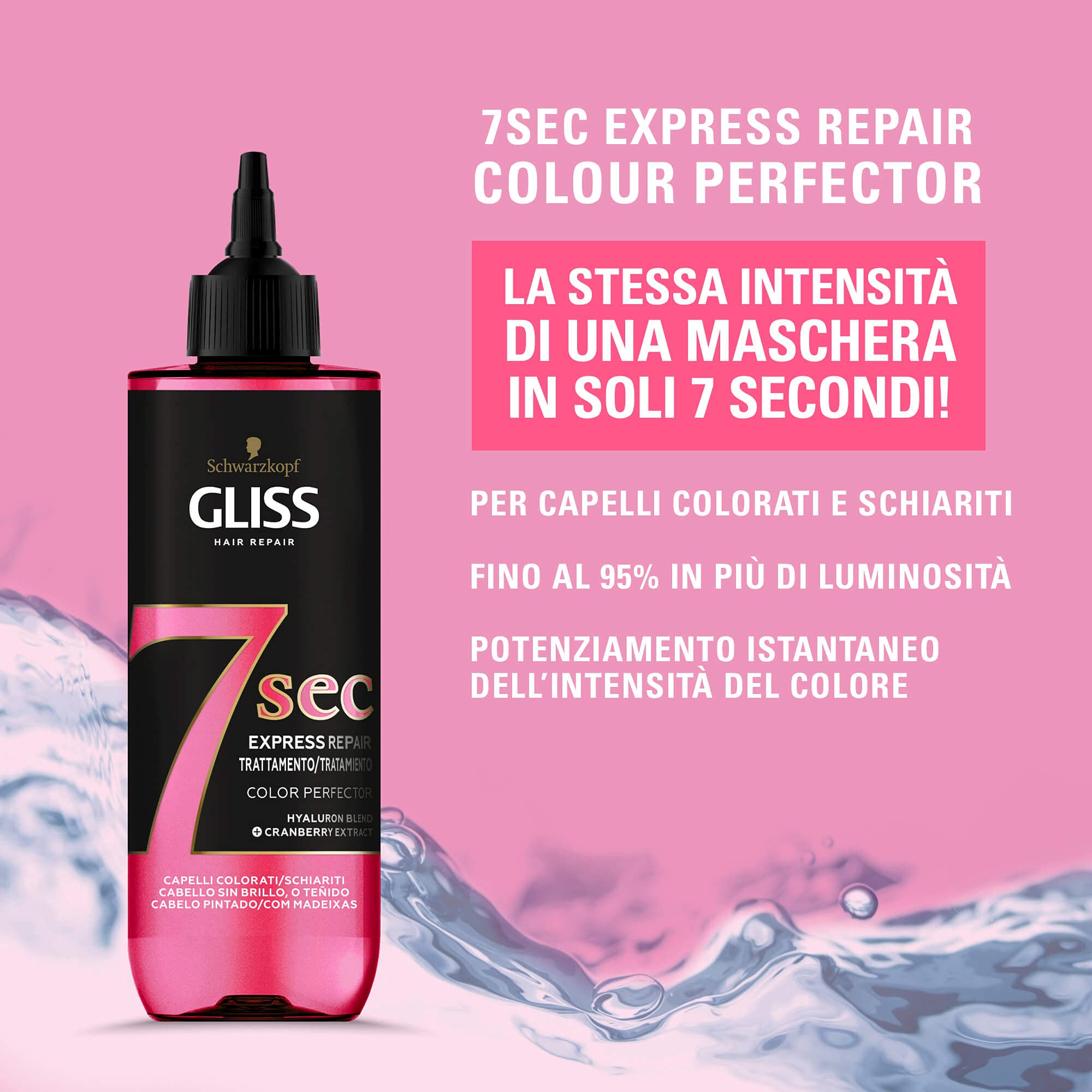 معالج الشعر GLISS 7 SEC السريع لإصلاح الشعر وتحسين لونه - 200 مل