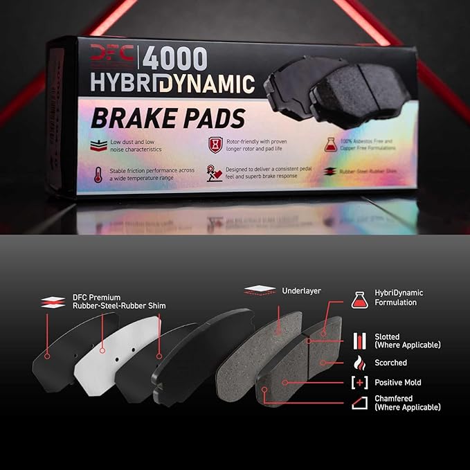 Brands For Less Dynamic Friction Company Rear 4000 HybriDynamic Brake Pads 4000-0228-00