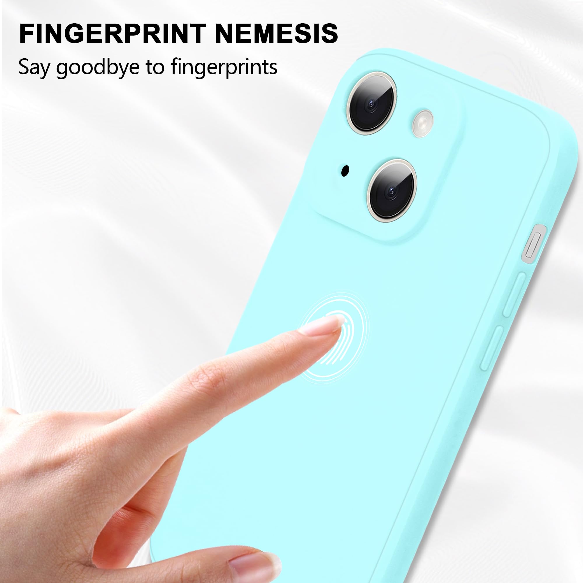 AmoraAqua iPhone 14, Soft Scratch Resistant Liquid Silicone