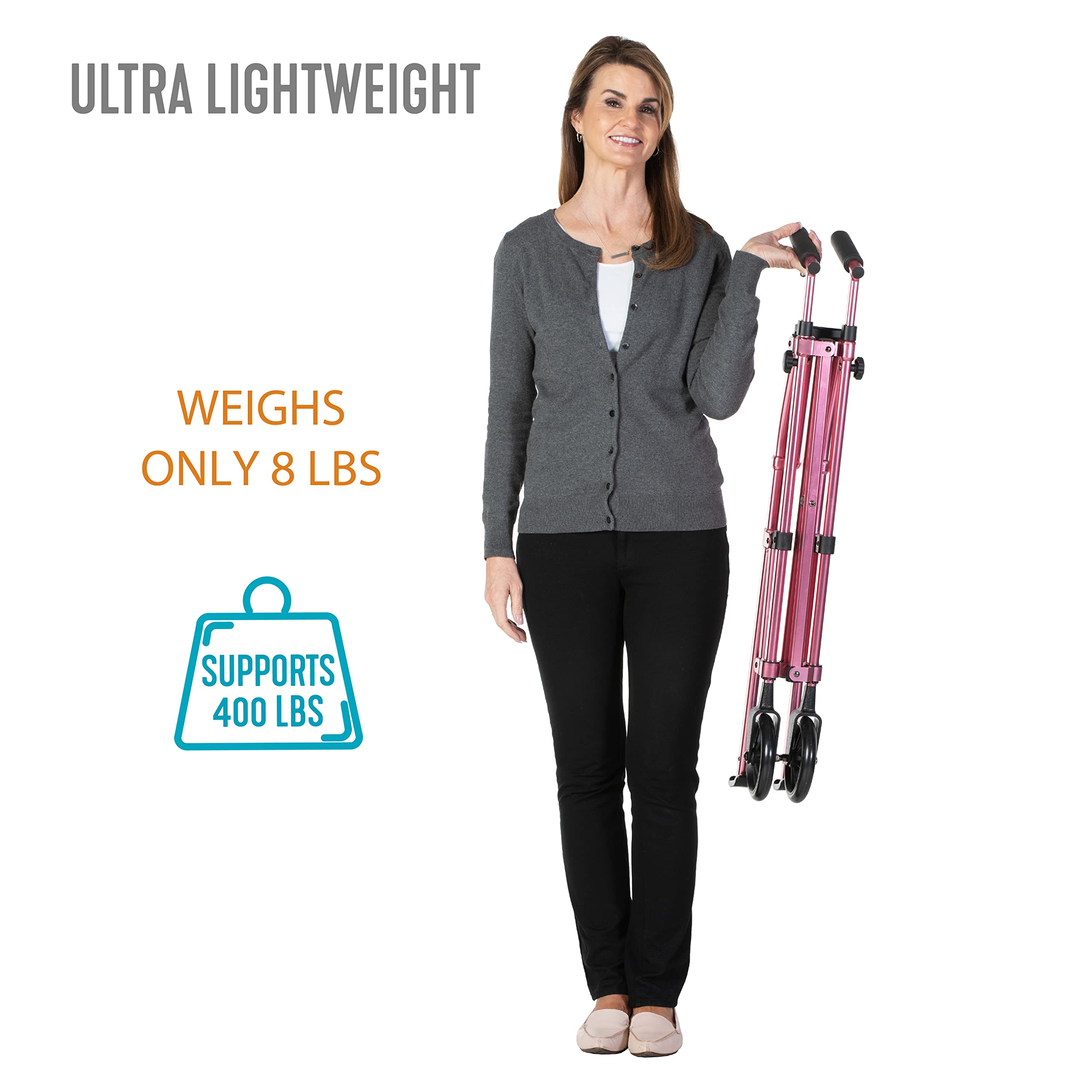 مشاية Stander Wonder Walker خفيفة الوزن قابلة للطي وموفرة للمساحة للبالغين وكبار السن (أزرق كوبالت)