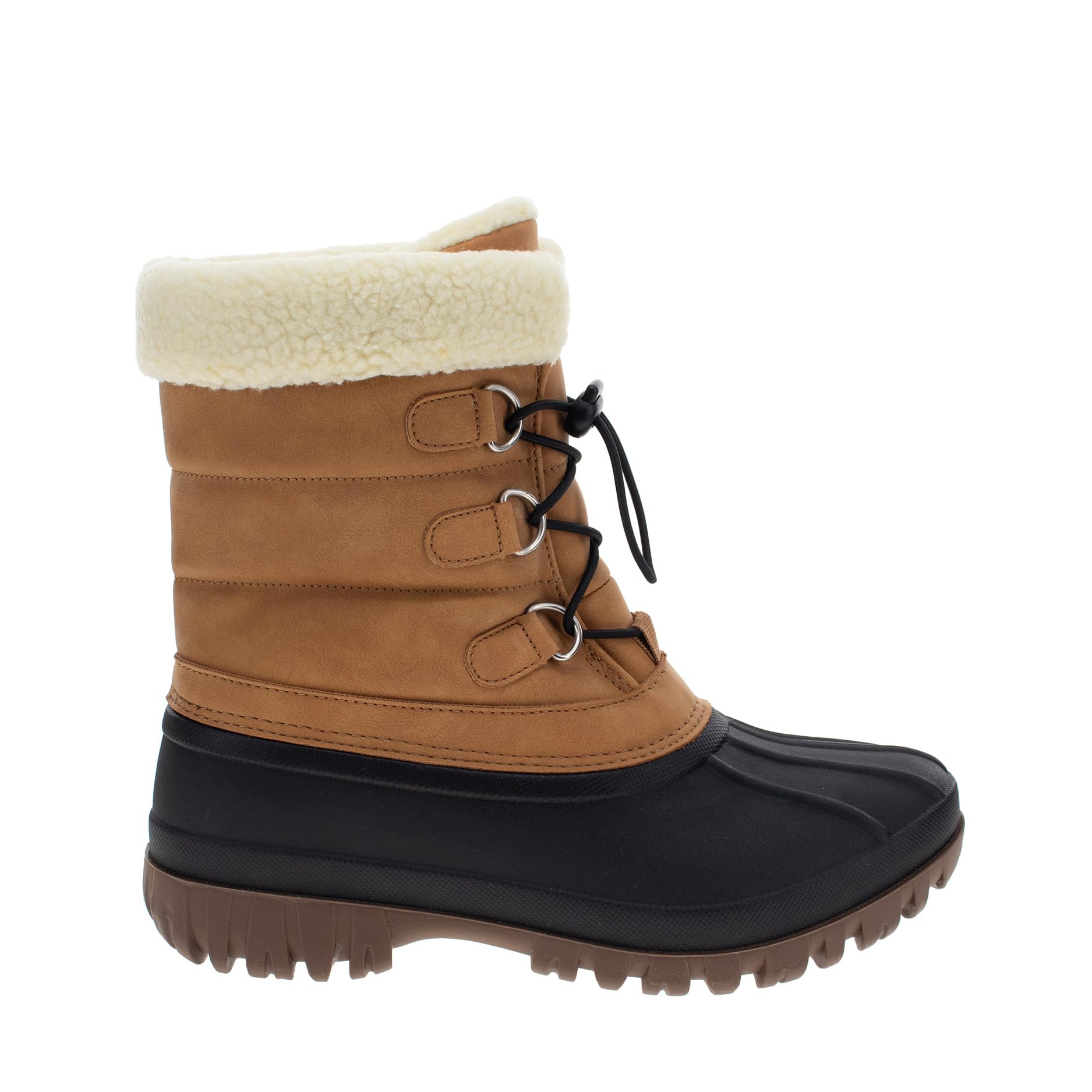 المقاس: 39 - حذاء ثلج شتوي نسائي من تشوكا دافئ معزول مبطن بالقطيفة ومقاوم للماء حتى منتصف الساق