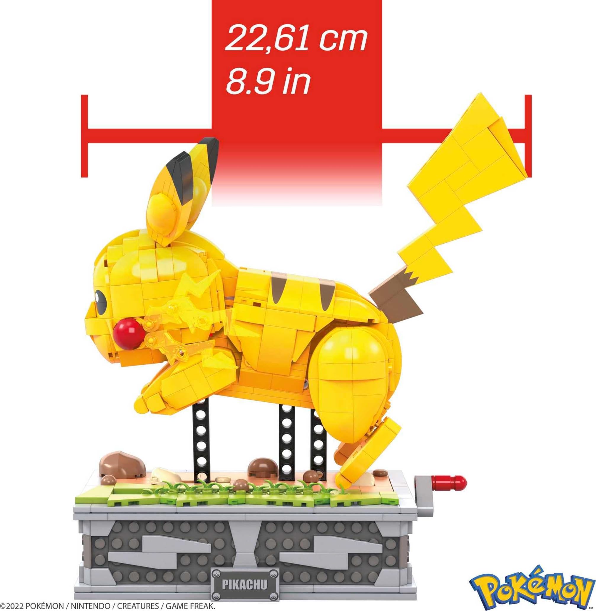 MEGA Pokémon Motion Pikachu Building Brick Set with Mechanized Motion (1095 Pieces)