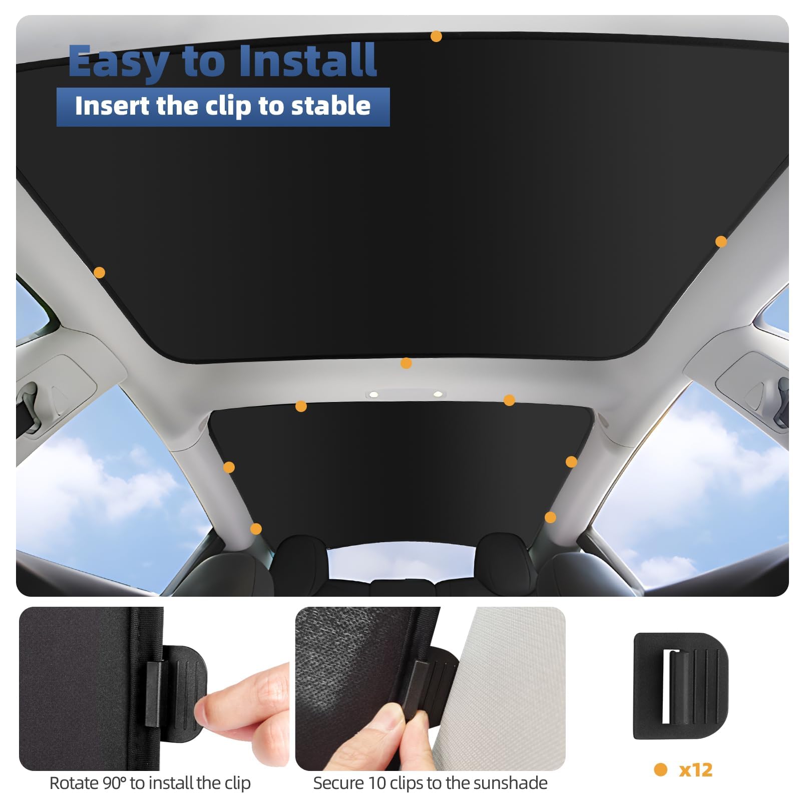 أحدث مظلة سقف TSLDRV 2024 لسيارة Tesla Model 3 2023-2021 بتصميم بدون ترهل، مظلة سقف لملحقات Tesla Model 3 2023-2021 باللون الأسود