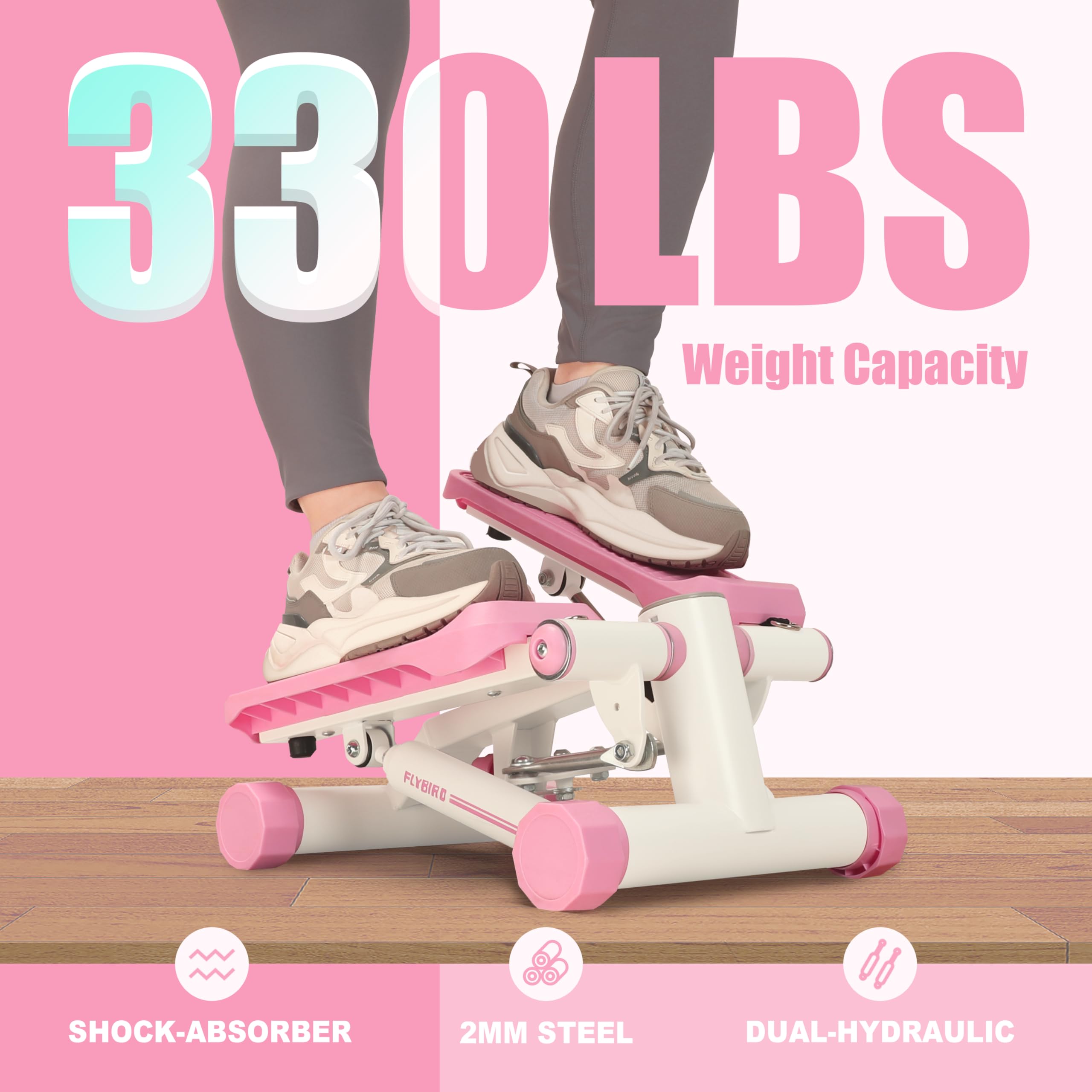 FLYBIRD Stepper for Exercise, Stair Stepper with Resistance Bands