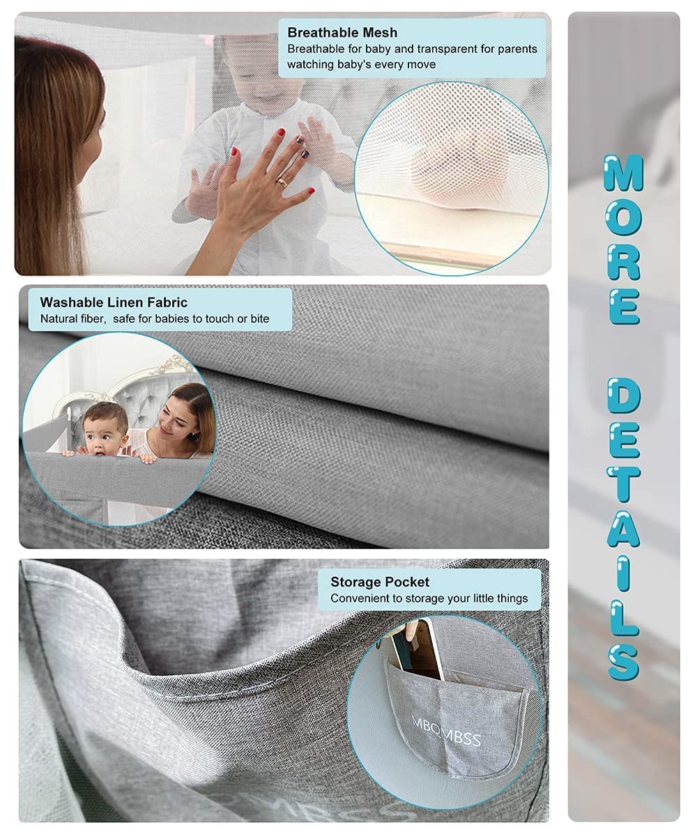 MBQMBSS 93.98 cm Bed Rail for Toddlers