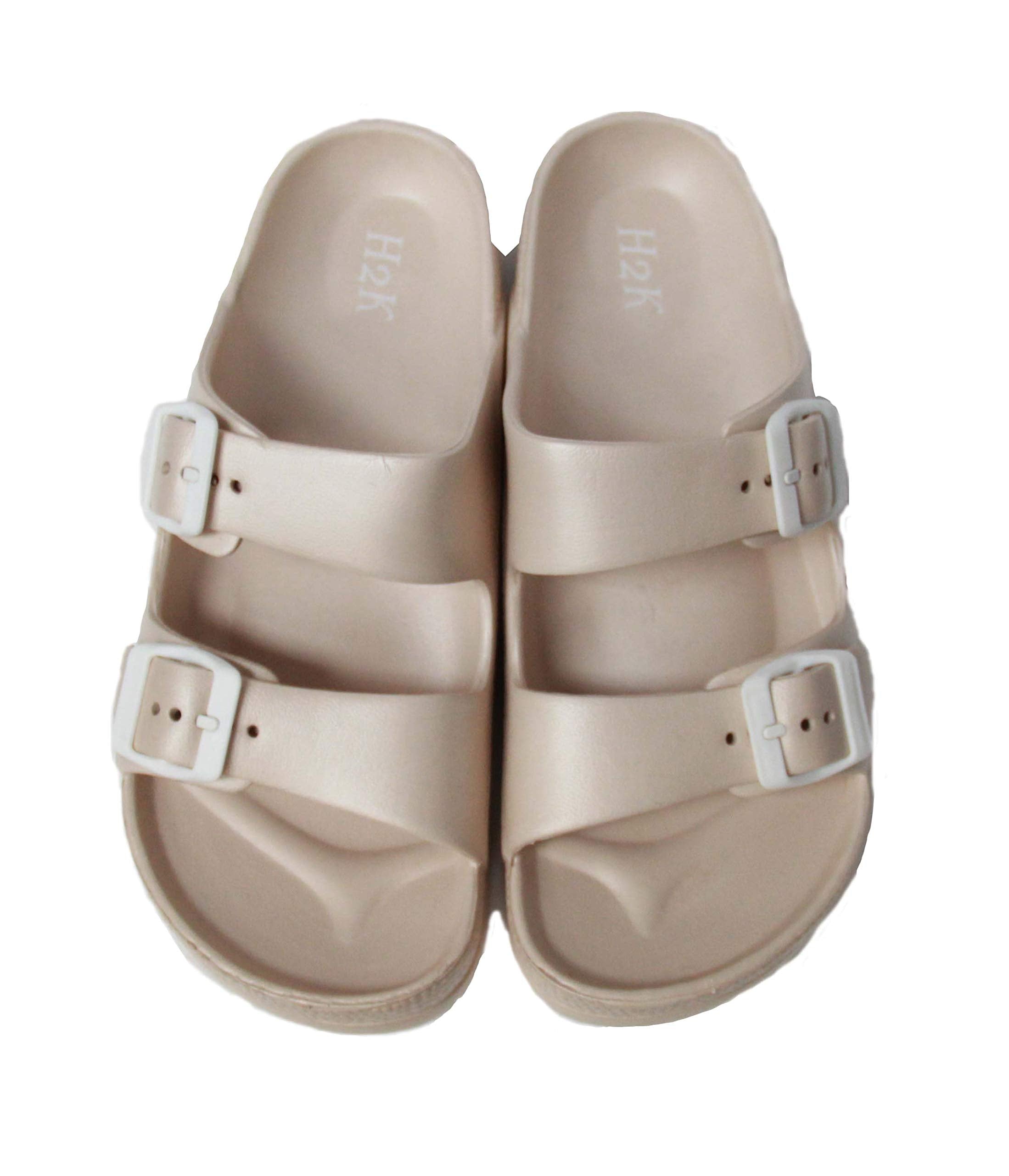 SIZE: 39 - No Boundaries Women S Two Buckle Slide Sandals