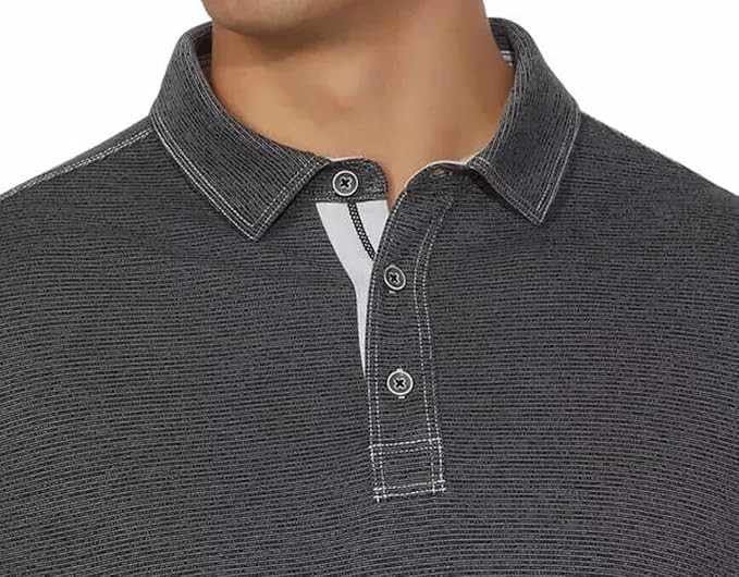 Size: M KIRKLAND Signature Men's Performance Polo Shirt (US, Alpha, Large, Regular, Regular, Grey)