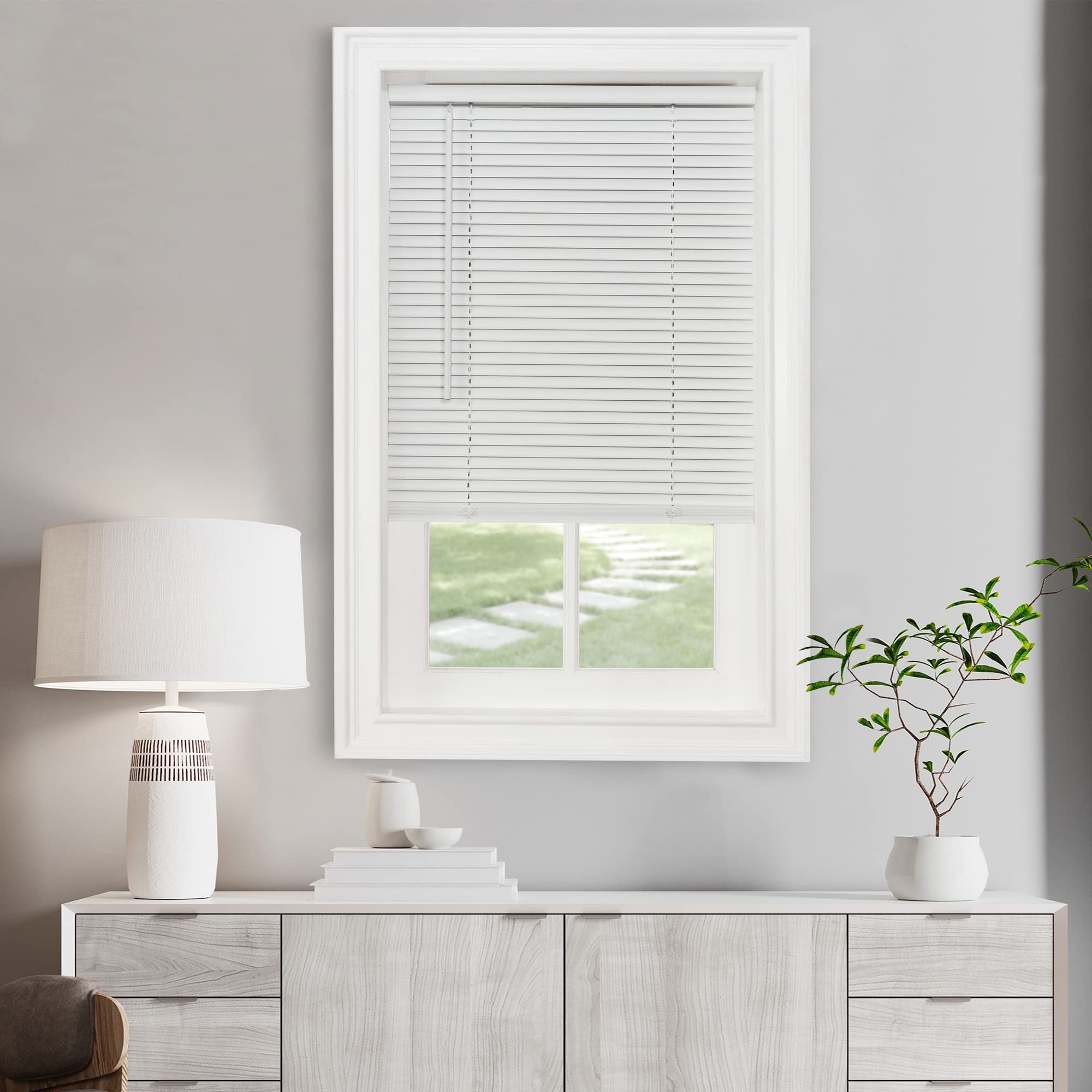 Cordless Light Filtering Mini Blinds for Indoor Windows - 147 cm W x 162 cm L
