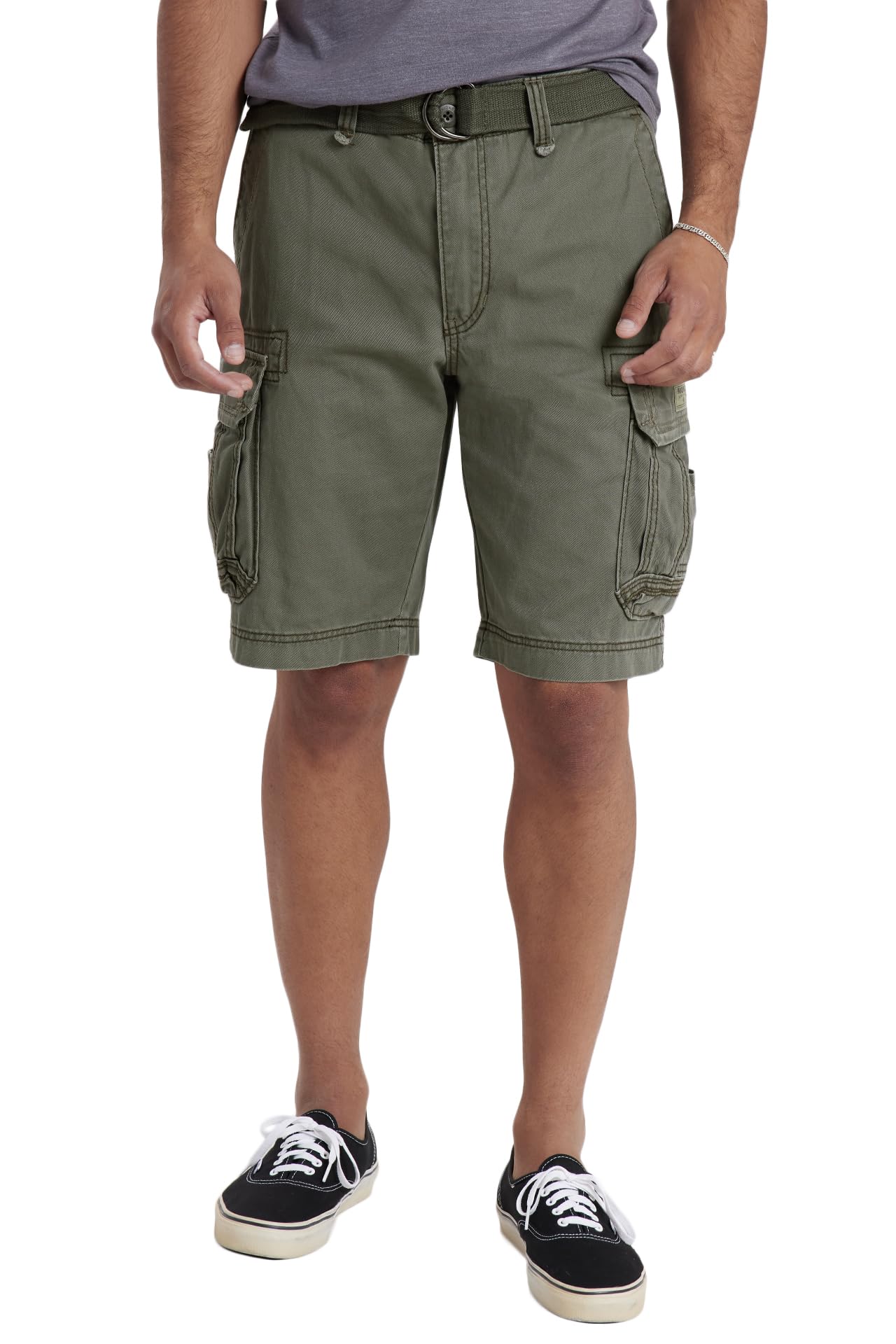 SIZE: 32 - Unionbay Men's Survivor Belted Cargo Short, Military,