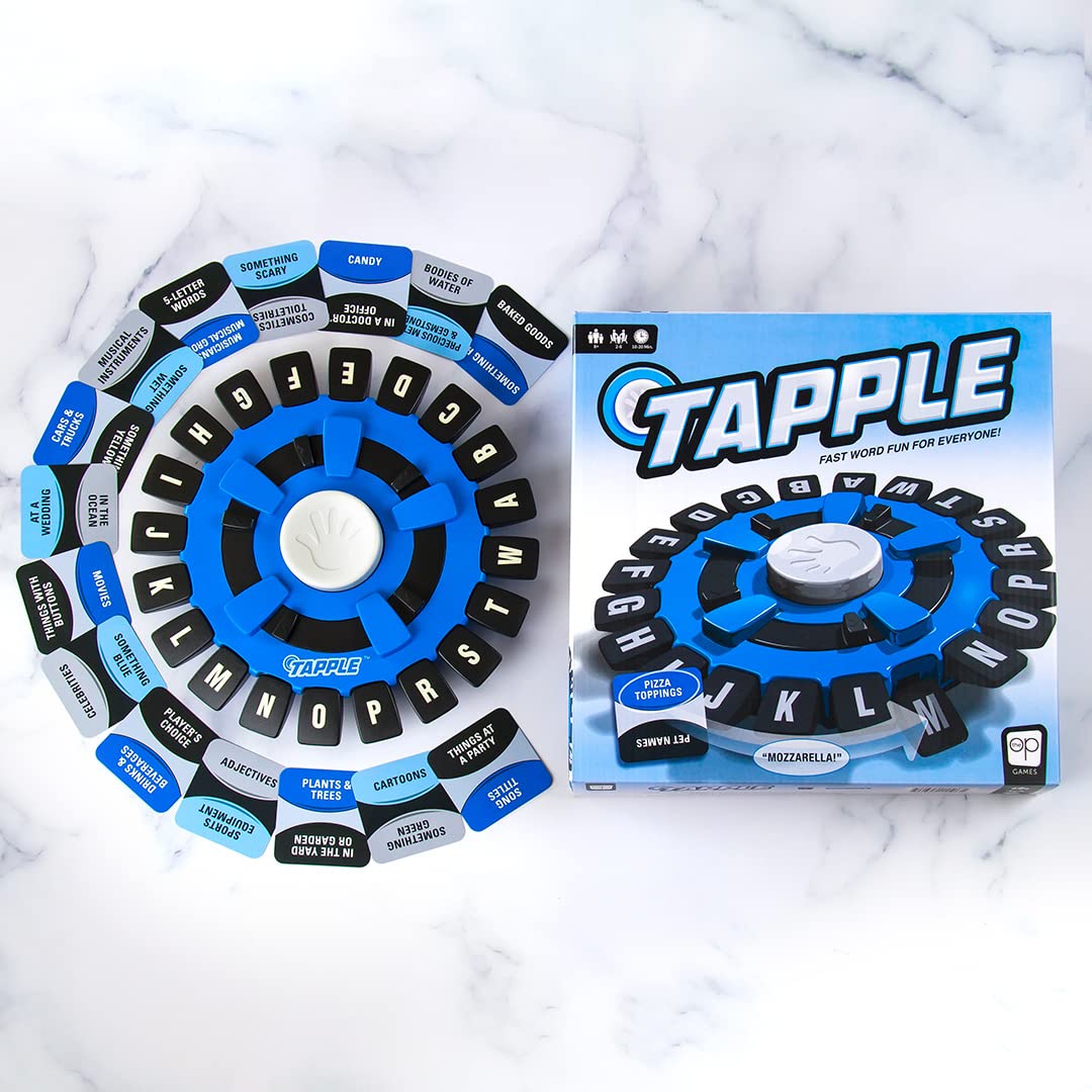لعبة كلمات USAOPOLY TAPPLE® | لعبة لوحية عائلية سريعة الوتيرة | اختر فئة وتسابق مع الوقت لتكون اللاعب الأخير | لعبة تعليمية رائعة لجميع الأعمار
