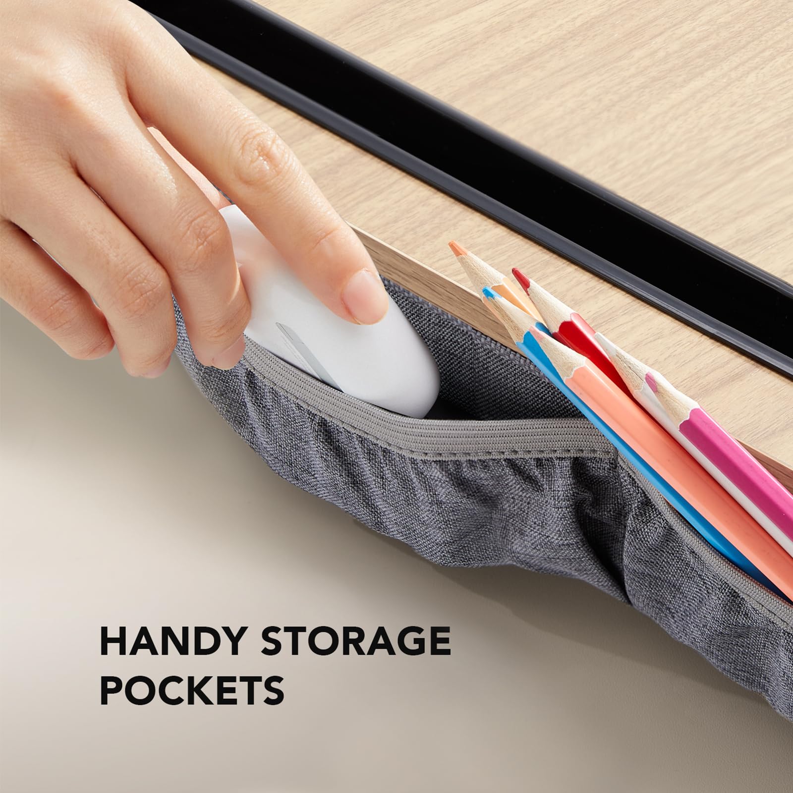 HUANUO Lap Laptop Desk-Portable Lap Desk with Cushion, Fits up to 43 cm Laptop, with Anti-Slip Strip & Storage Function