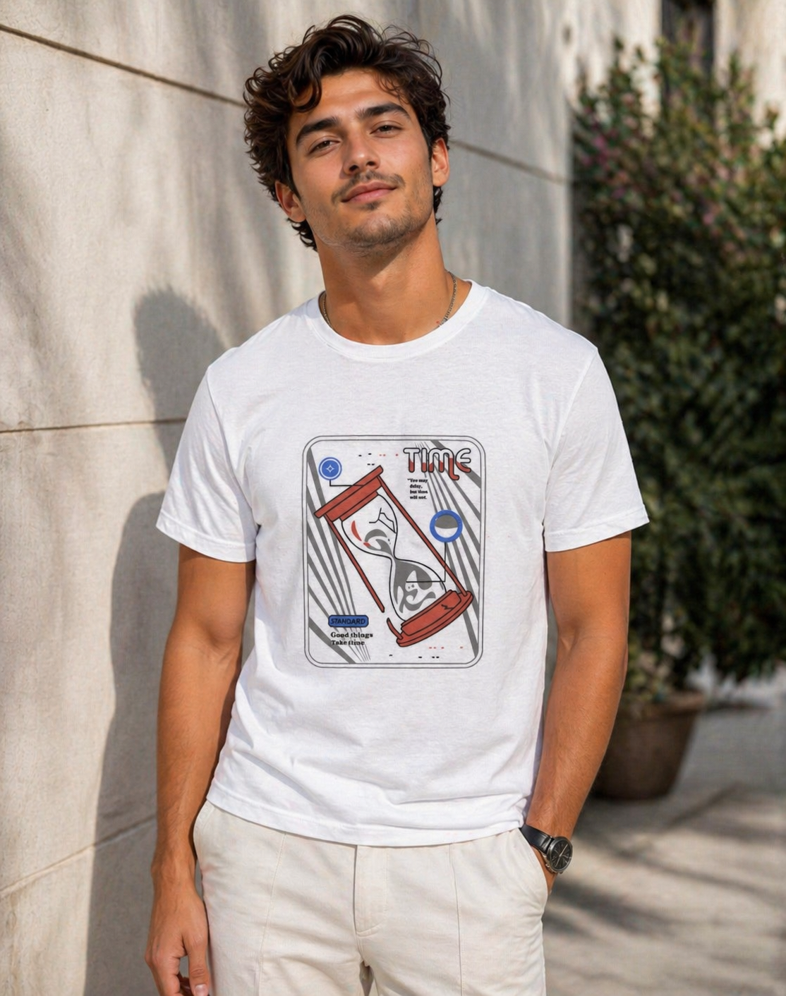 ACHIVER WHITE PRINTED T-SHIRT MEN