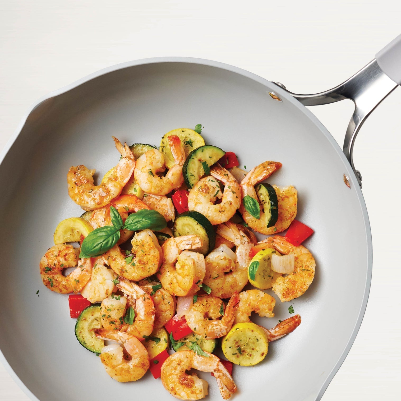 مقلاة ترامونتينا الكل في واحد بلس 30 سم/4.7 لتر سهلة التنظيف من الفولاذ المقاوم للصدأ مطلية بالسيراميك، لون أزرق