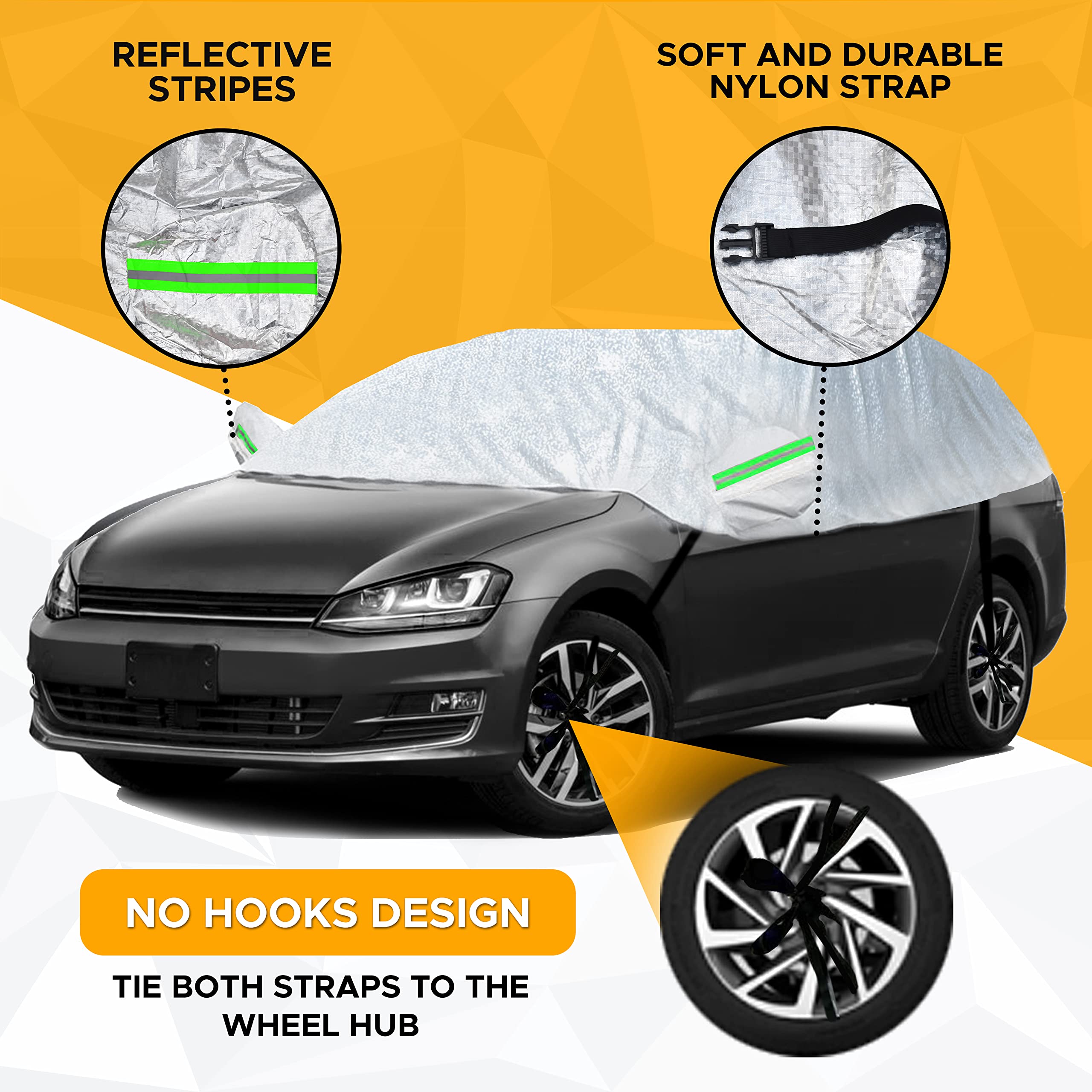 EcoNour Car Windshield Snow and Frost Cover | Water-Resistant, Windproof, Dustproof (SUV YL)