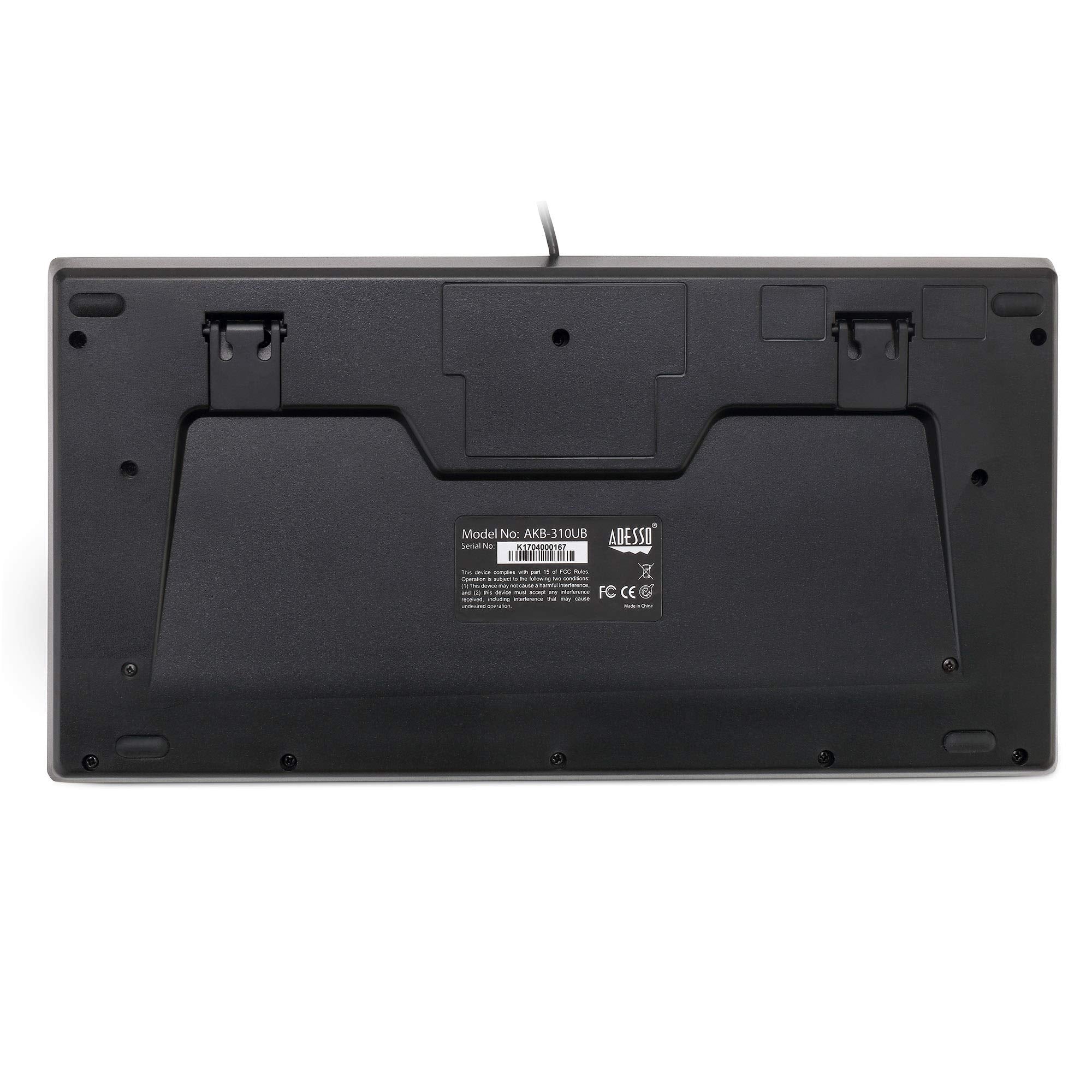 Adesso AKB-310UB - Mini Trackball USB Keyboard, Black