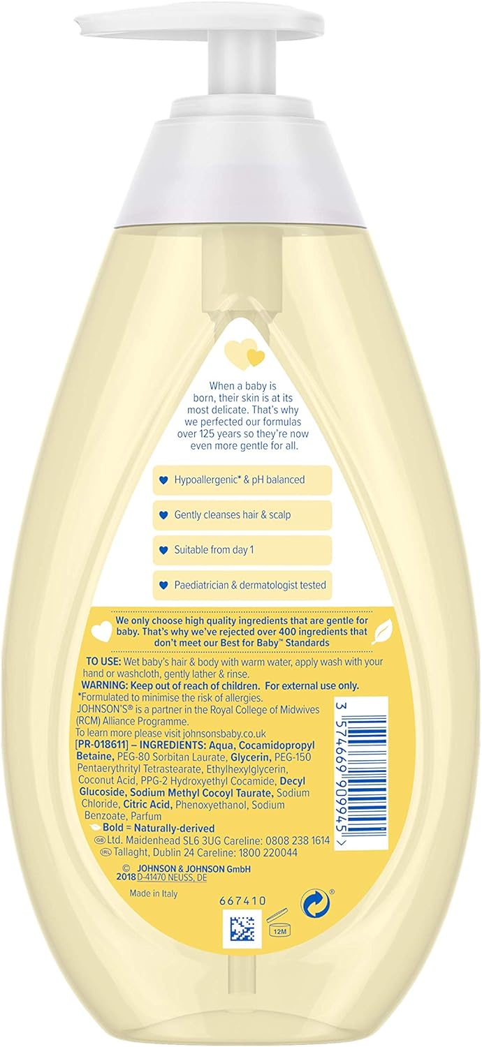 Johnson's Baby Top-to-Toe Wash 500ml - Formulated for newborn sensitive skin