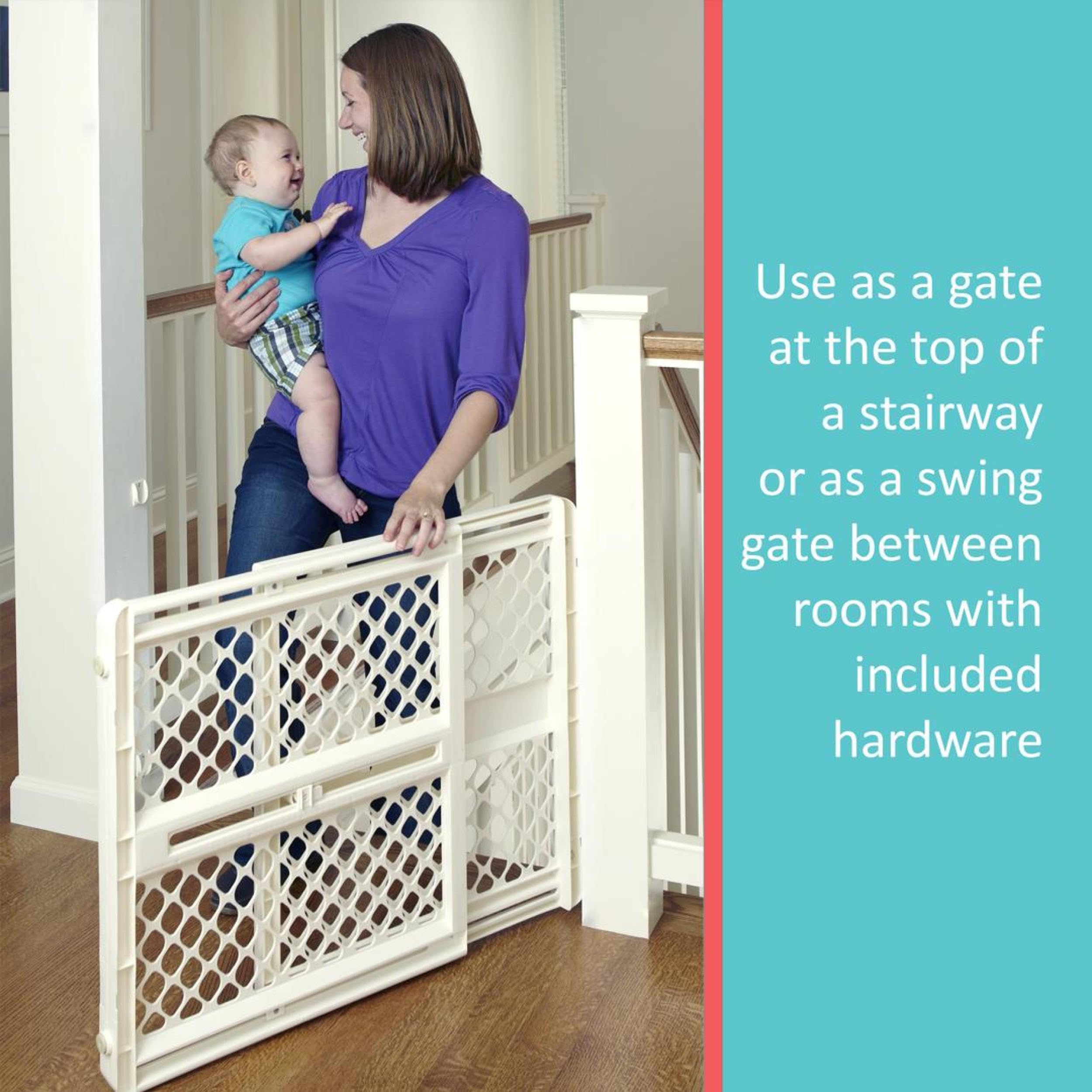 Toddleroo by North States Supergate Ergo Child Gate, Baby Gate for Stairs and Doorways.