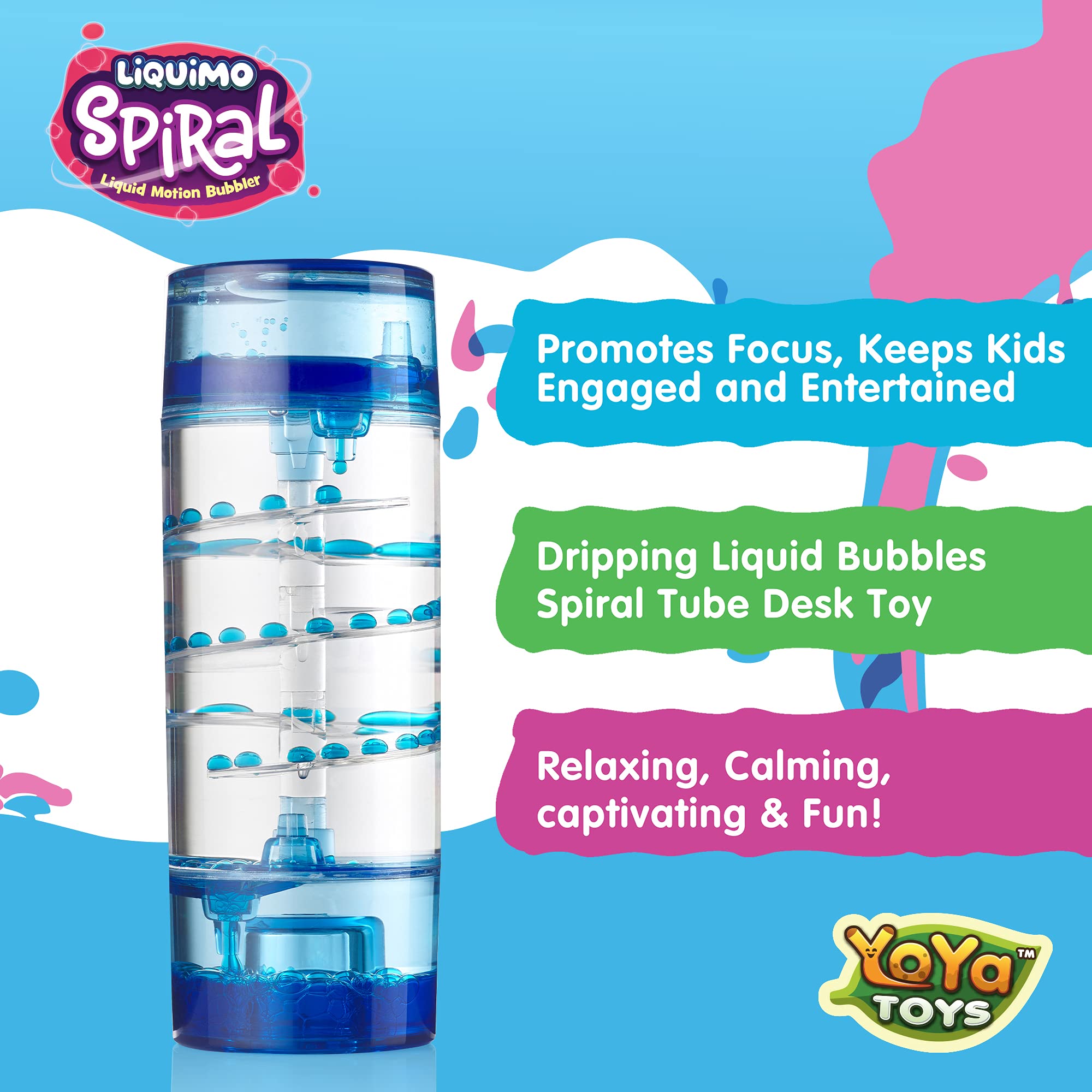 ساعة رملية على شكل فقاعات من YoYa Toys Liquimo، مؤقت حركة فقاعات حلزوني للأطفال - لعبة فيدجيت للأطفال المصابين بالتوحد - ملحقات سطح المكتب، هدايا عيد الميلاد