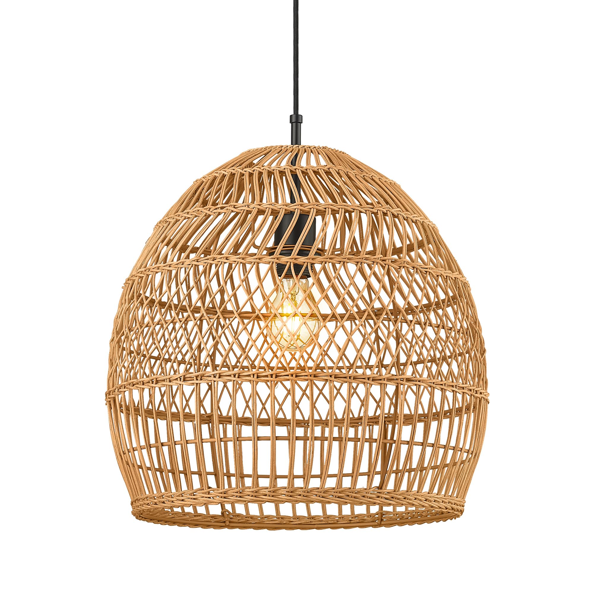 ELYONA 41 cm Large Modern Boho Rattan Chandelier