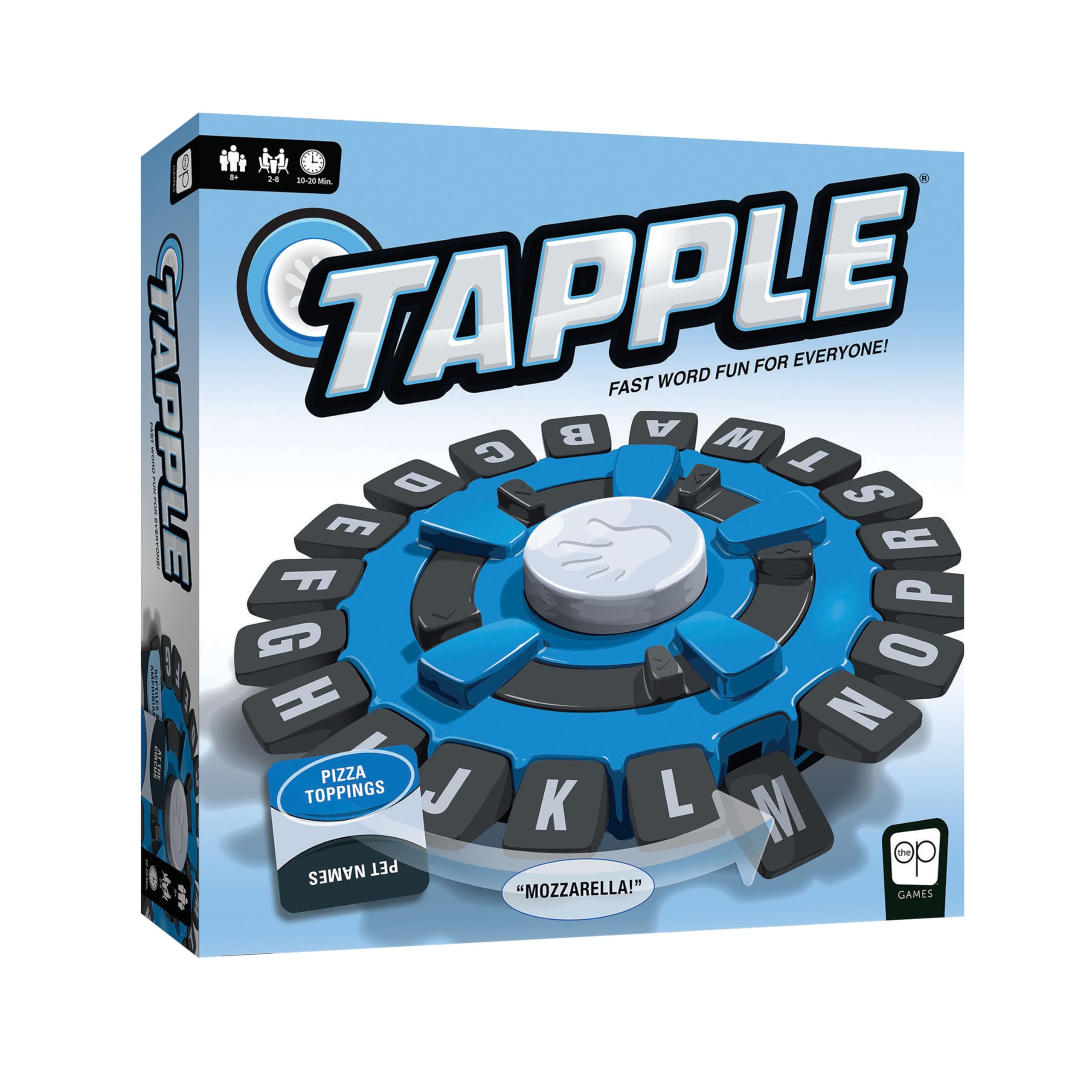 لعبة كلمات USAOPOLY TAPPLE® | لعبة لوحية عائلية سريعة الوتيرة | اختر فئة وتسابق مع الوقت لتكون اللاعب الأخير | لعبة تعليمية رائعة لجميع الأعمار