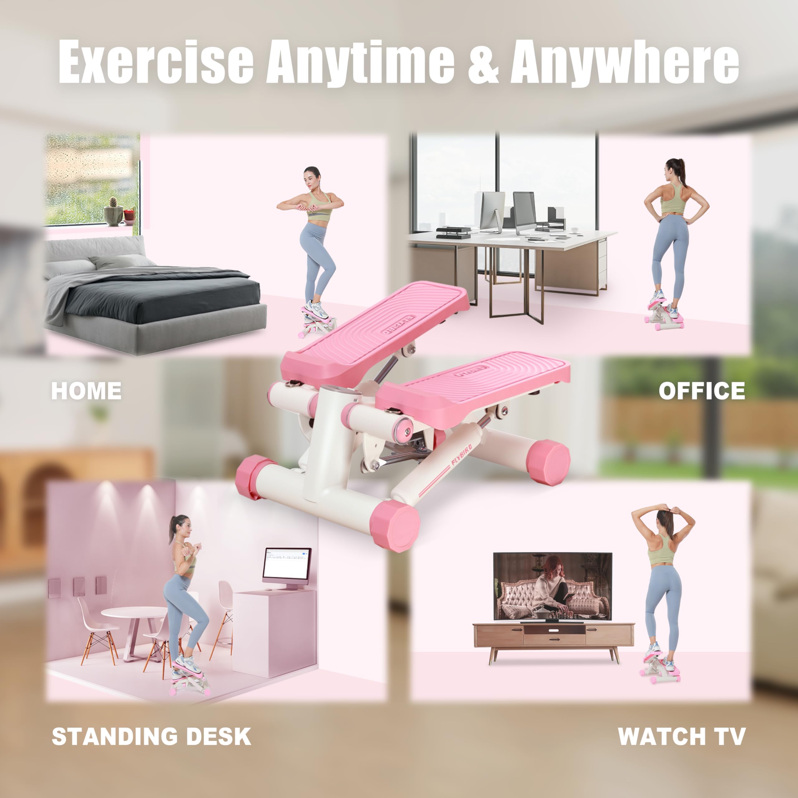 جهاز FLYBIRD Stepper للتمرين، جهاز صعود الدرج مع أشرطة مقاومة