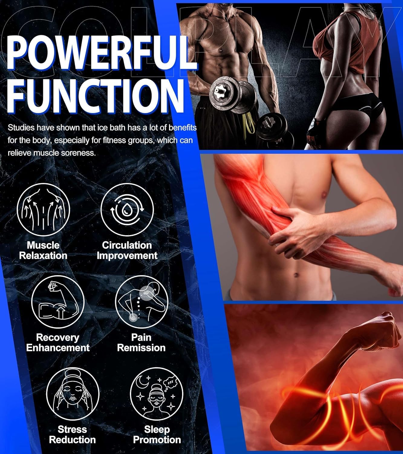 ice bath tub for athletes, Multi-Layer Portable cold Plunge Tub, Sport Recovery Cold Bath, Ice Bath Tubs cold pack, Foldable Cold Bath Tub with Cover?85 Gallon?model L?30”*30”*30”? Model L (30"*30"*30")