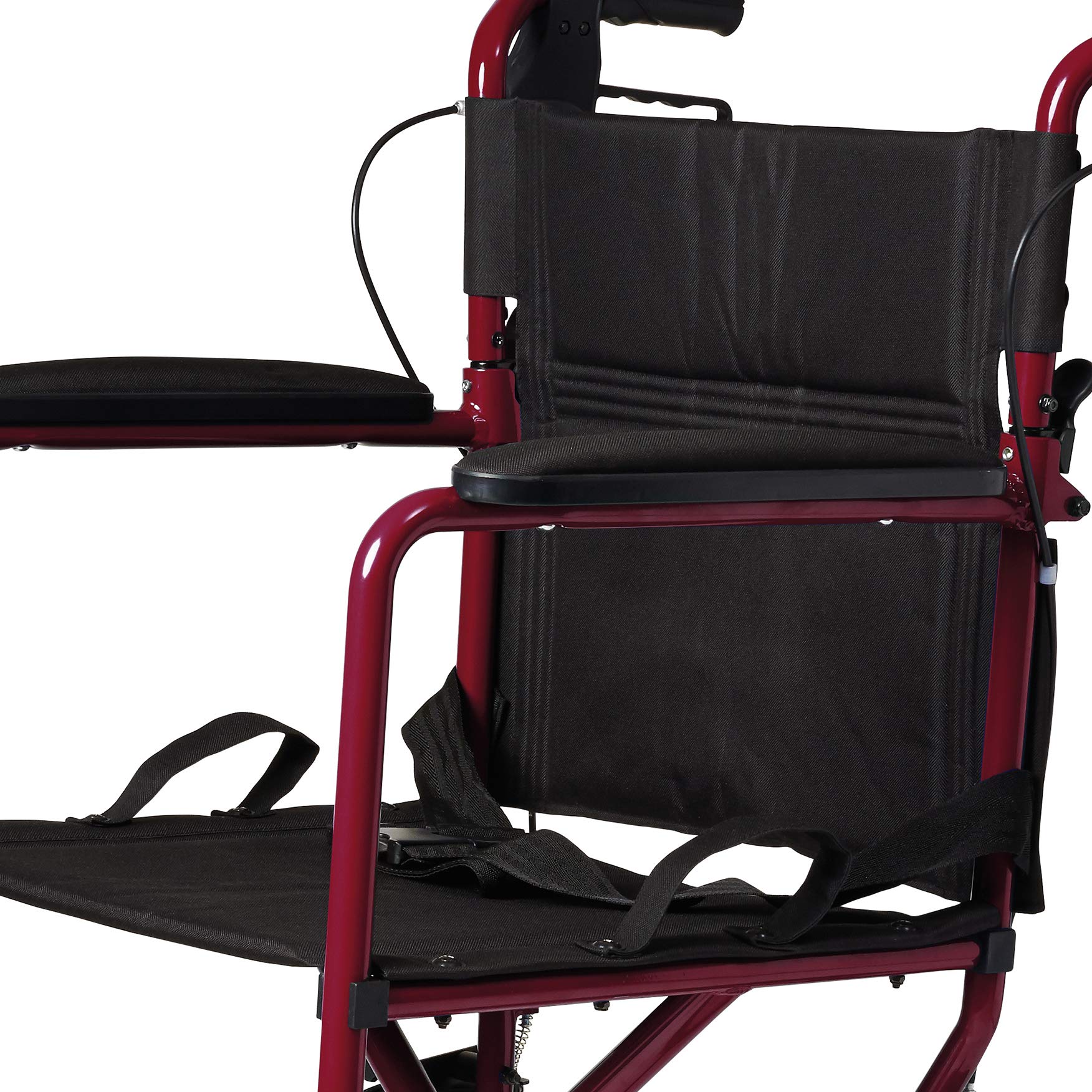 Medline Lightweight Foldable Transport Wheelchair with Handbrakes