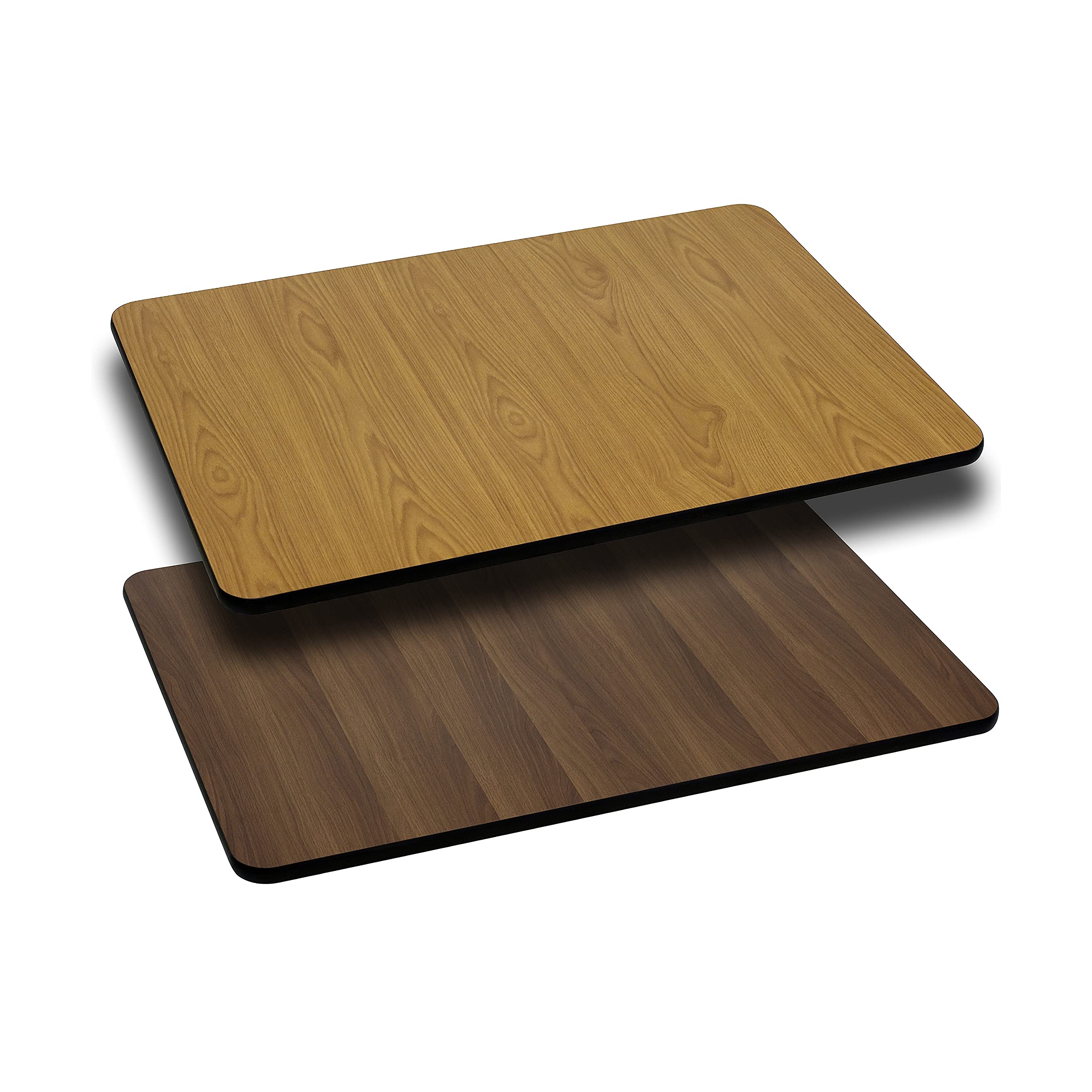 طاولة Flash Furniture Glenbrook مستطيلة الشكل مقاس 106 × 60 × 2 سم مع سطح من الخشب الطبيعي أو الجوز القابل للعكس