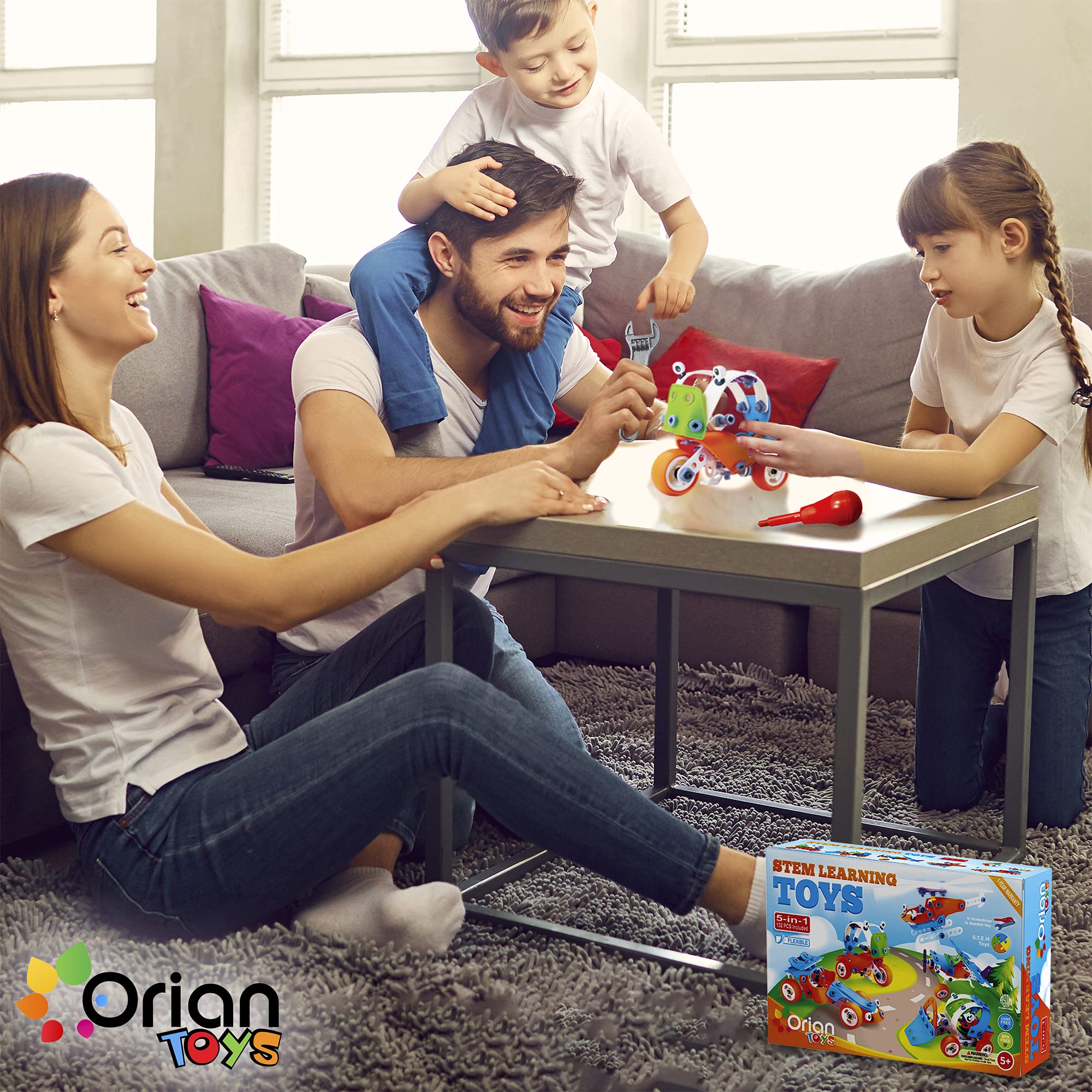 Orian 5 in 1 STEM Learning Toys for Boys and Girls, Best IQ Builder STEM Learning Toys