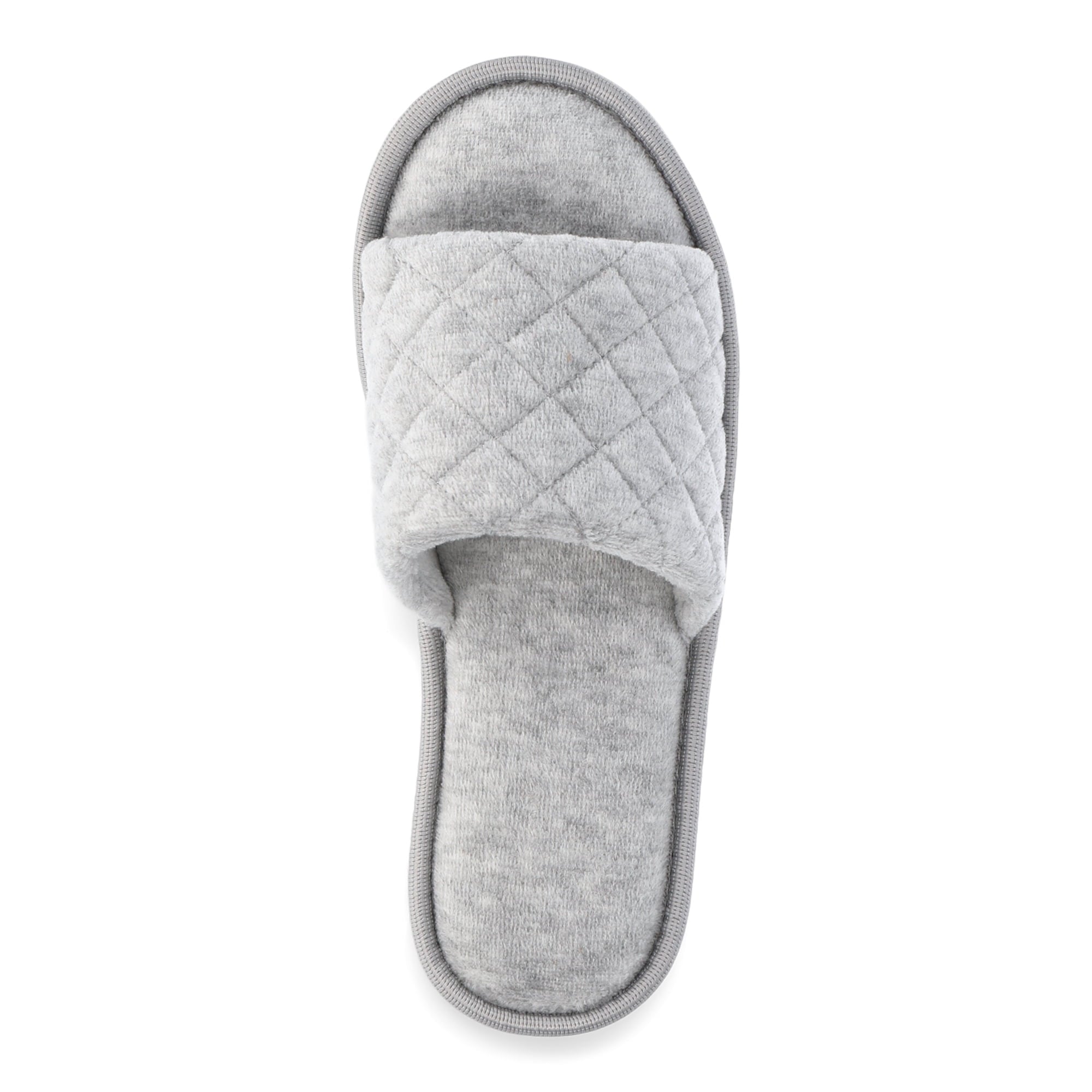 SIZE: 39 - Joyspun Women's Quilted Single Band Slide Slippers, Wide-Width