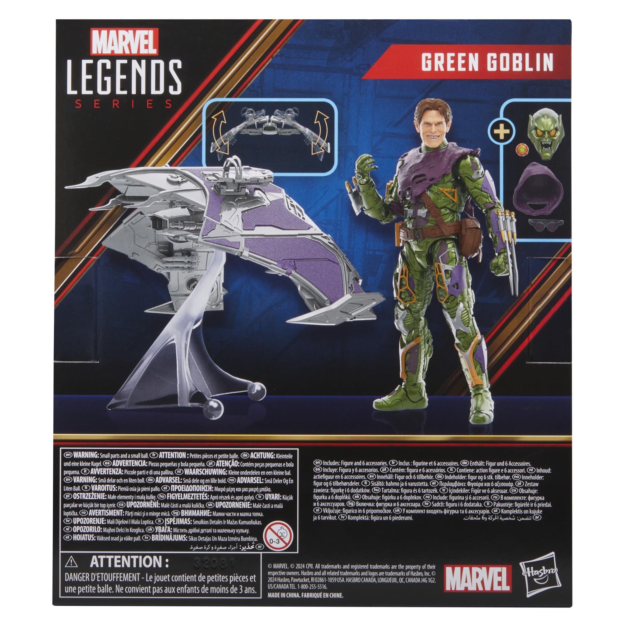 مجموعة Marvel Legends لشخصيتي Green Goblin وSpider-Man No Way Home الفاخرة مقاس 6 بوصات مع 6 ملحقات