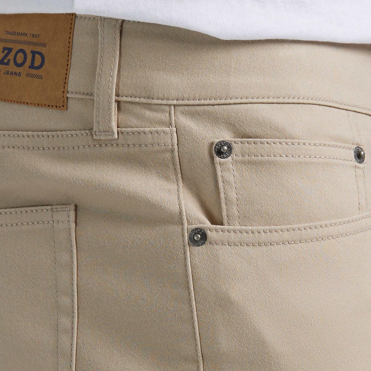 Size 32W X 30L - IZOD Men's Mid-Weight Comfort Stretch Knit Denim 5 Pocket Pant (US, Waist Inseam, Regular, Tan)