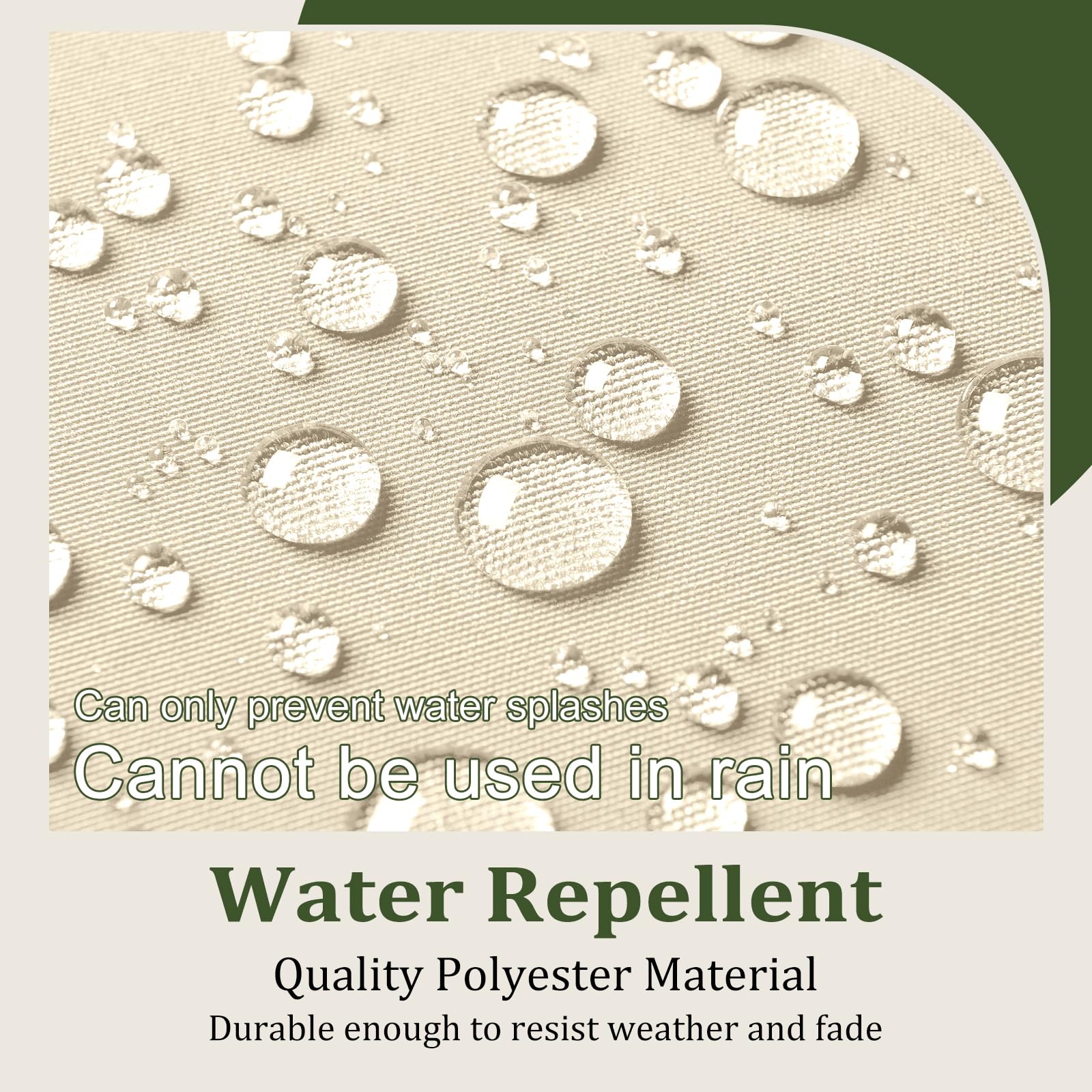 LOVTEX Indoor/Outdoor Tufted Seat Cushions for Patio Furniture 1 ONLY , 50x50 CM in Beige Outdoor Chair Cushions - Overstuffed Patio Furniture Cushions for Wicker Chair with Round Corner WITHOUT TIES