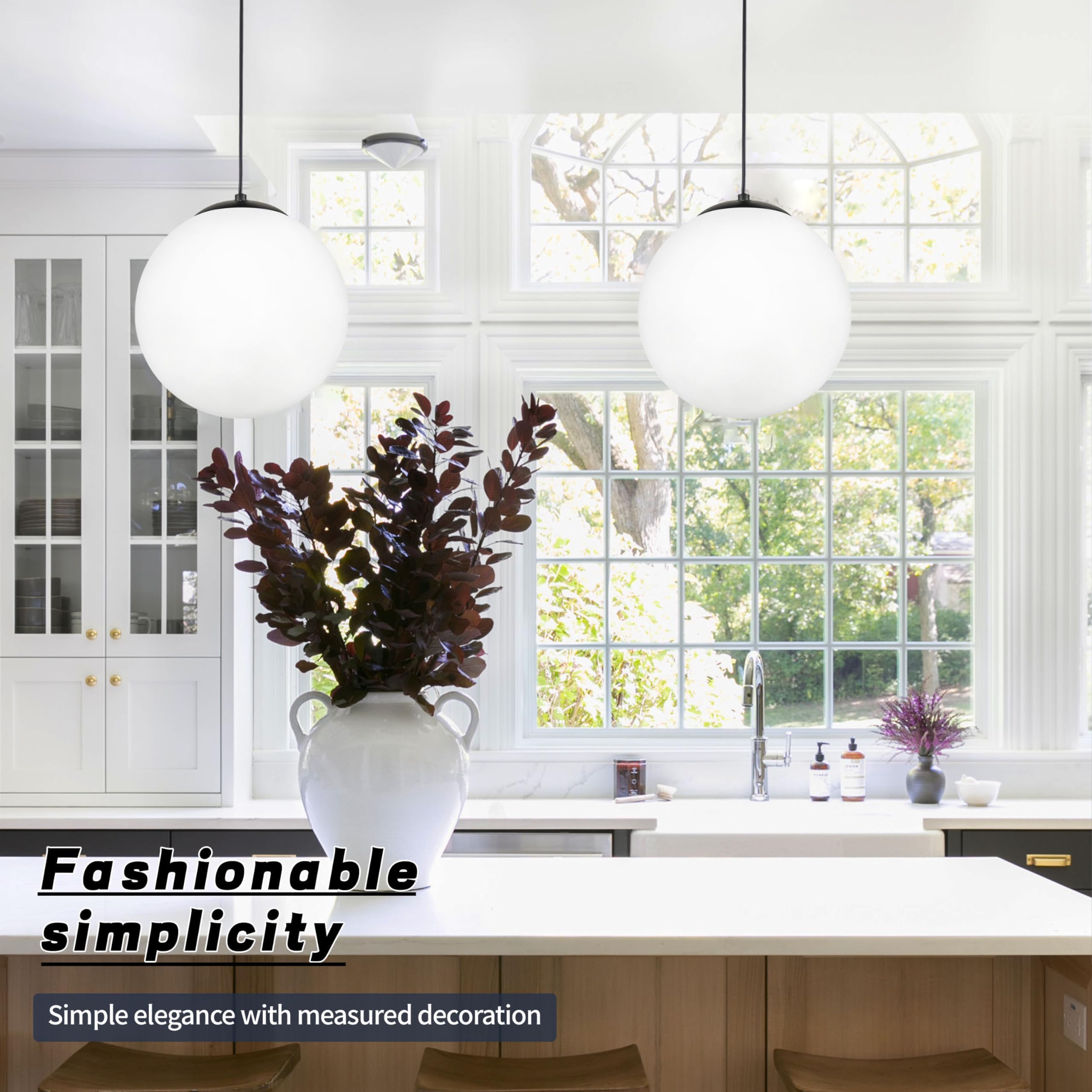 مصباح معلق كروي من كوكو ويوكينا، مقاس 25 سم، أسود، منتصف القرن